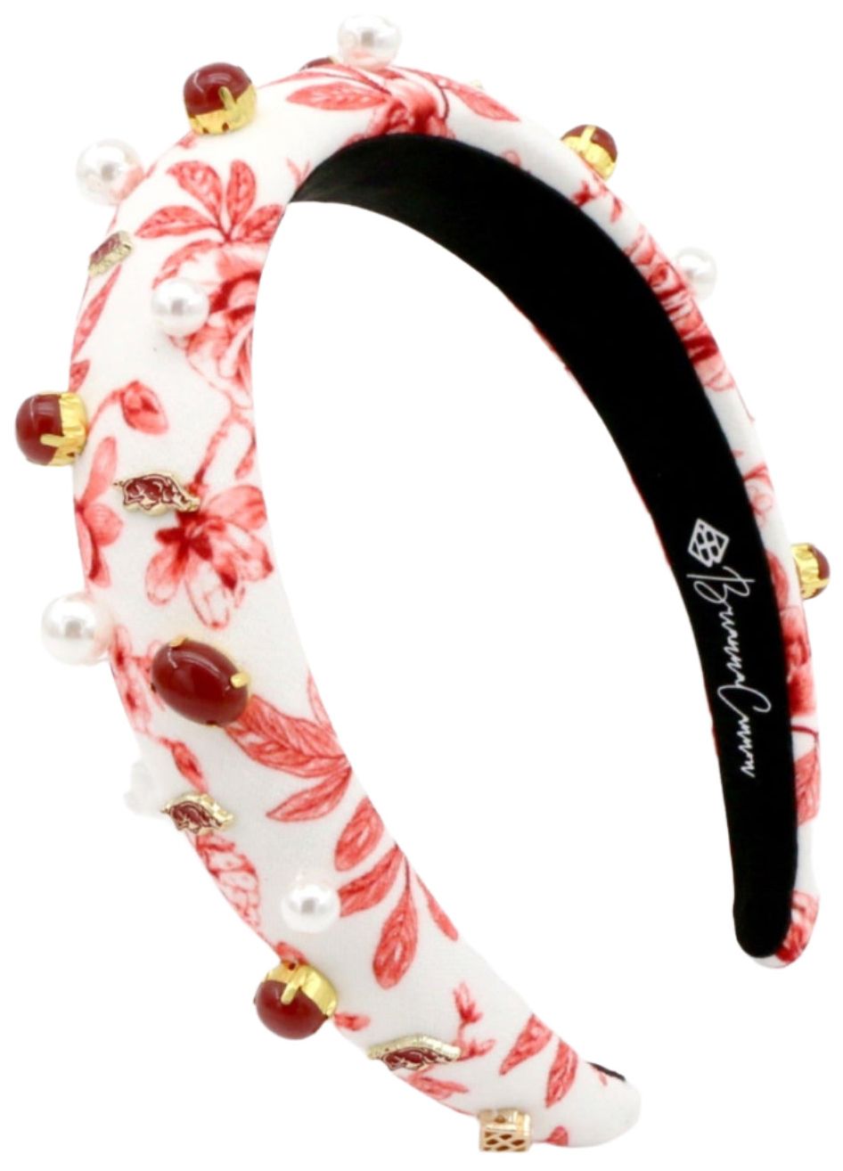 Brianna Cannon Women's Arkansas Razorbacks Floral Toile Headband