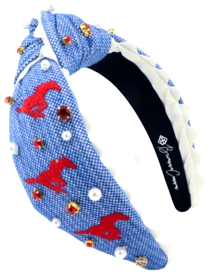 Brianna Cannon Women's SMU Mustangs Cross Stitch Logo Headband