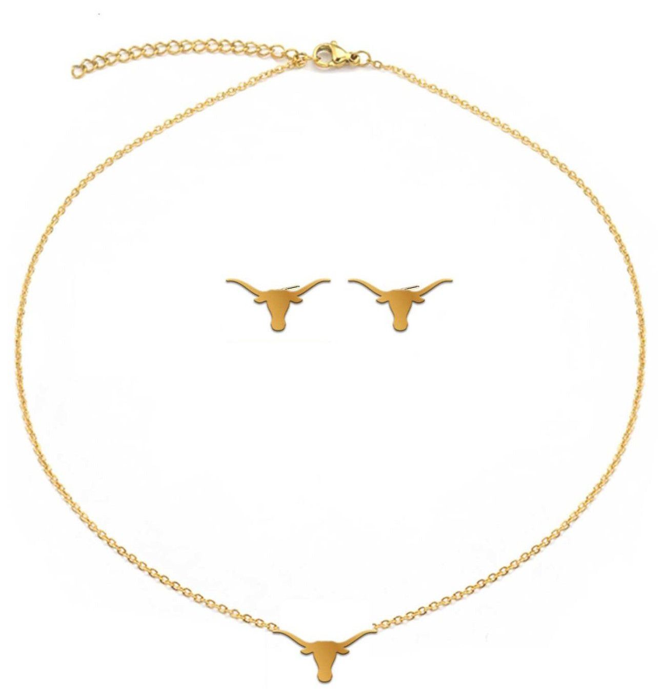 Brianna Cannon Women's Texas Longhorns Stud And Necklace Set