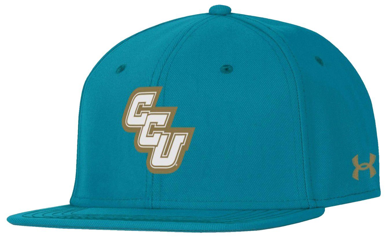 Under Armour Adult Coastal Carolina Chanticleers Teal Fitted Baseball Hat