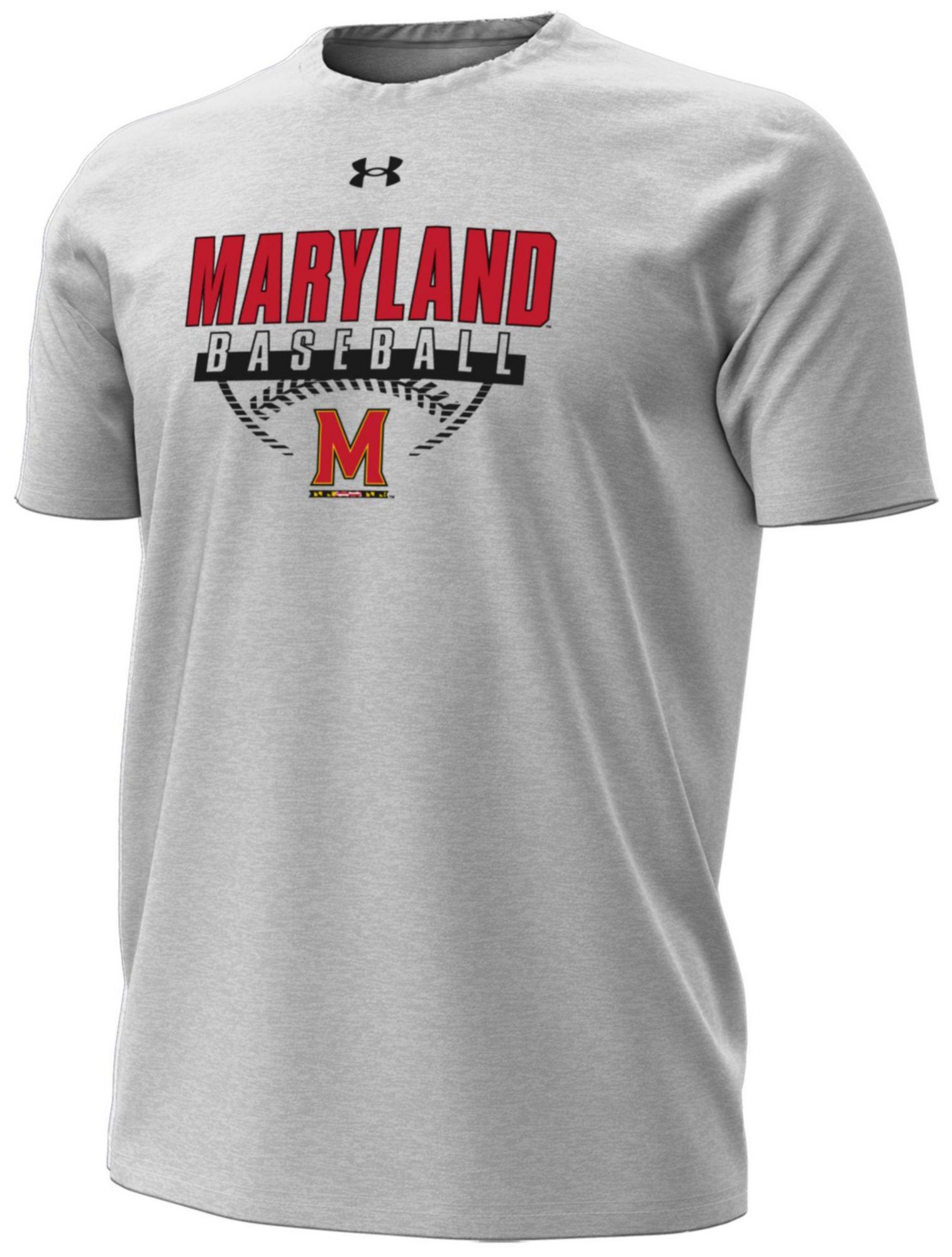 Under Armour Men's Maryland Terrapins Silver Heather Baseball Performance T-Shirt