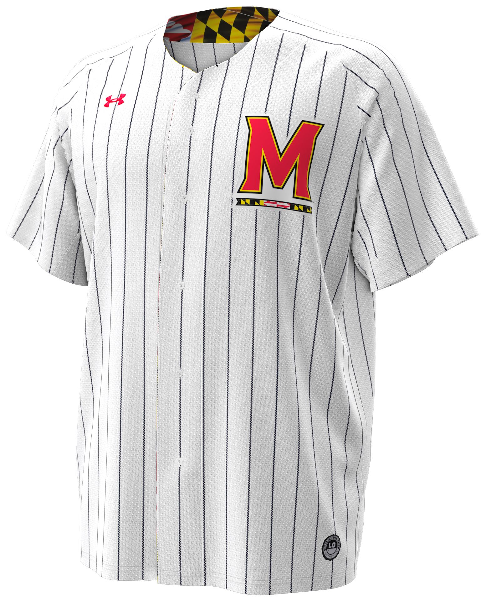 Under Armour Men's Maryland Terrapins White Pinstripe Replica Baseball Jersey