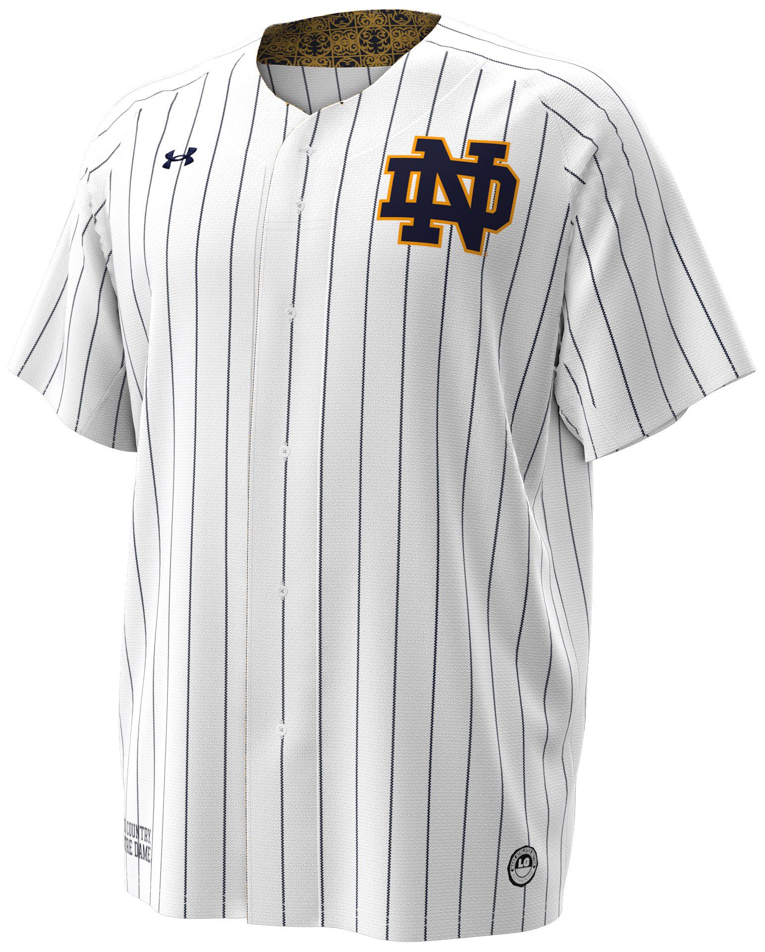 Under Armour Men's Notre Dame Fighting Irish White Replica Pinstripe Hockey Jersey