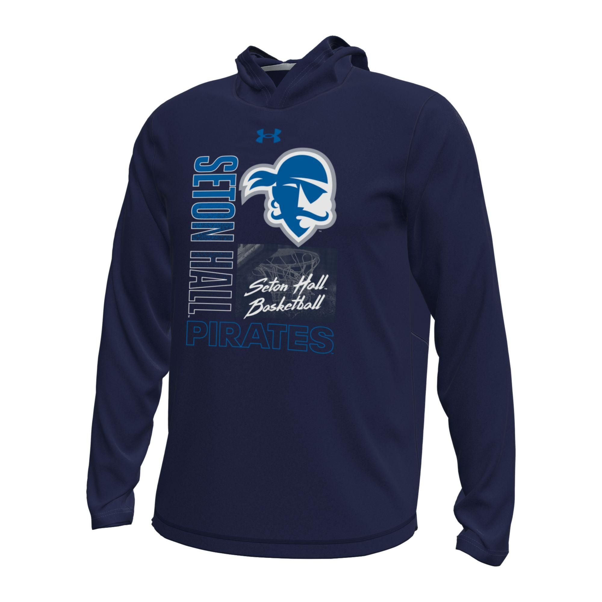 Under Armour Men's Seton Hall Seton Hall Pirates White Bench Hooded Long Sleeve Shirt