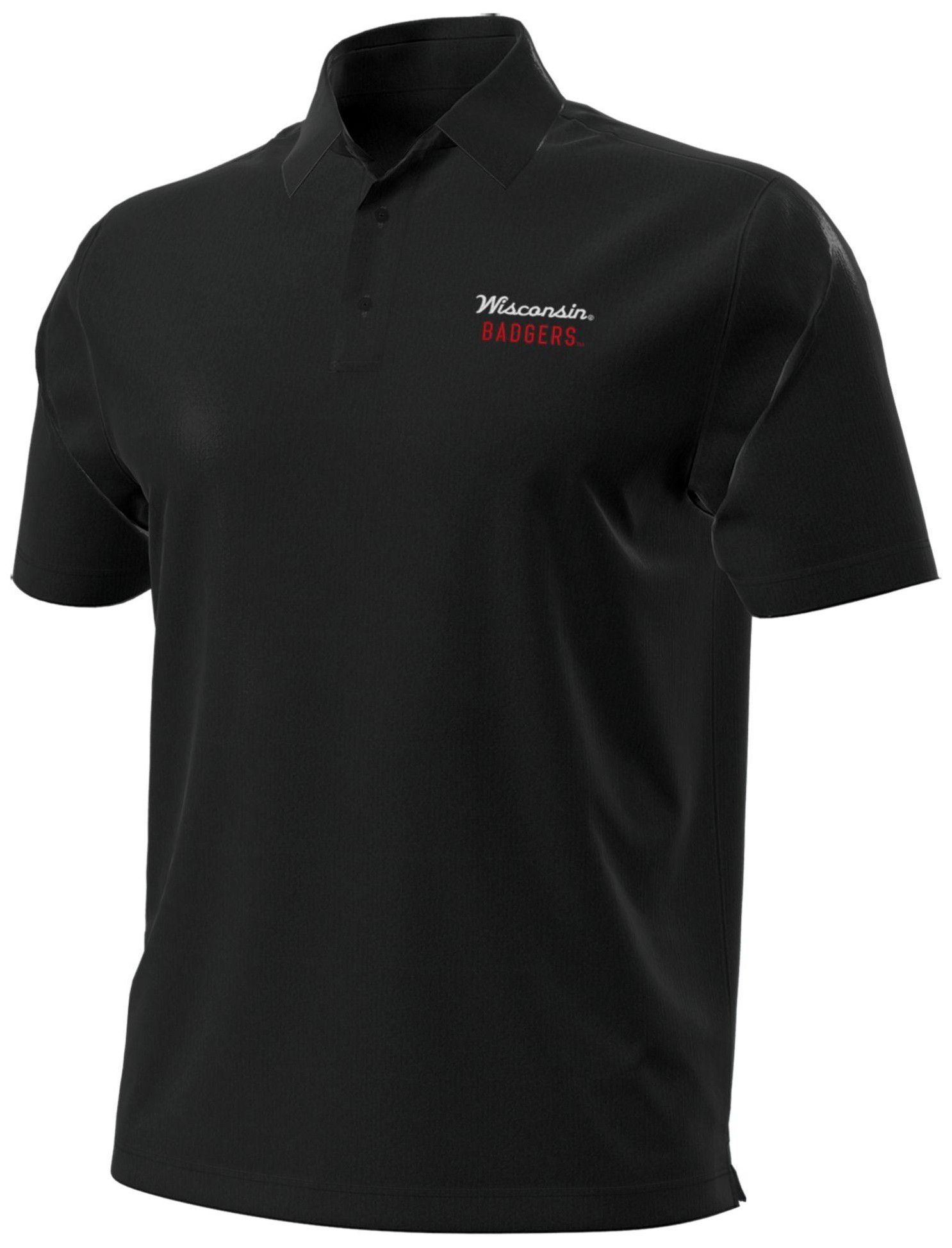 Under Armour Men's Wisconsin Badgers Black Aura Golf Polo