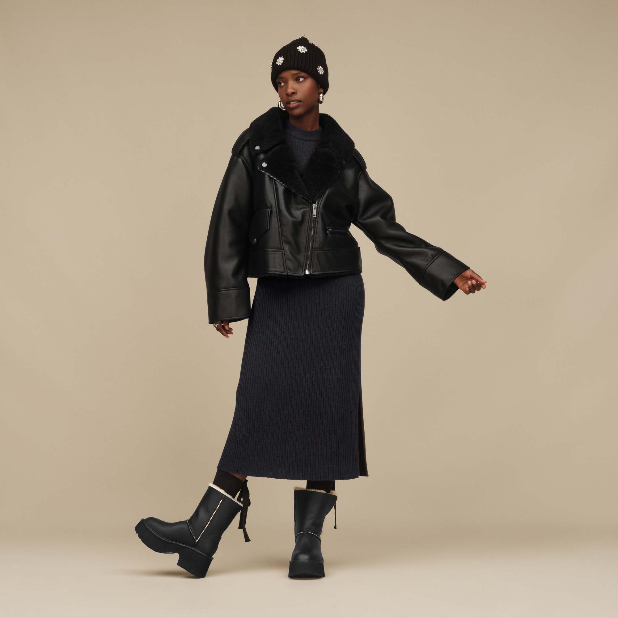 UGG Women's Finnian LuxeFluff Moto Jacket