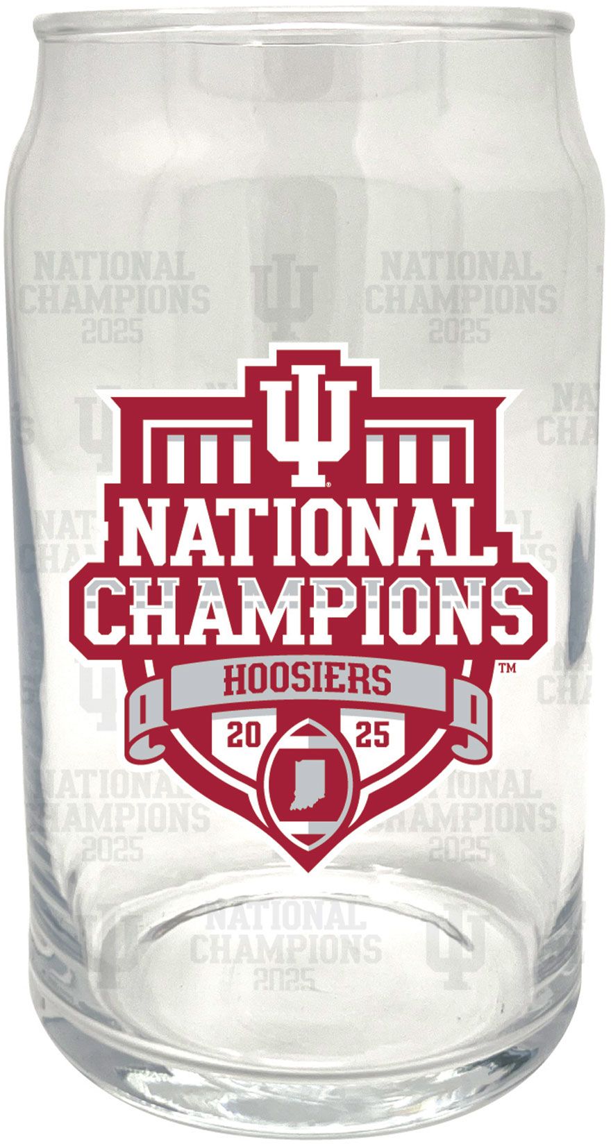 Indigo Falls Indiana Hoosiers  2025-26 CFP National Champions Glass Can
