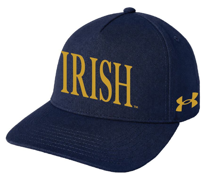 Under Armour Adult Notre Dame Fighting Irish Navy Blitzing A-Frame Adjustable Hat