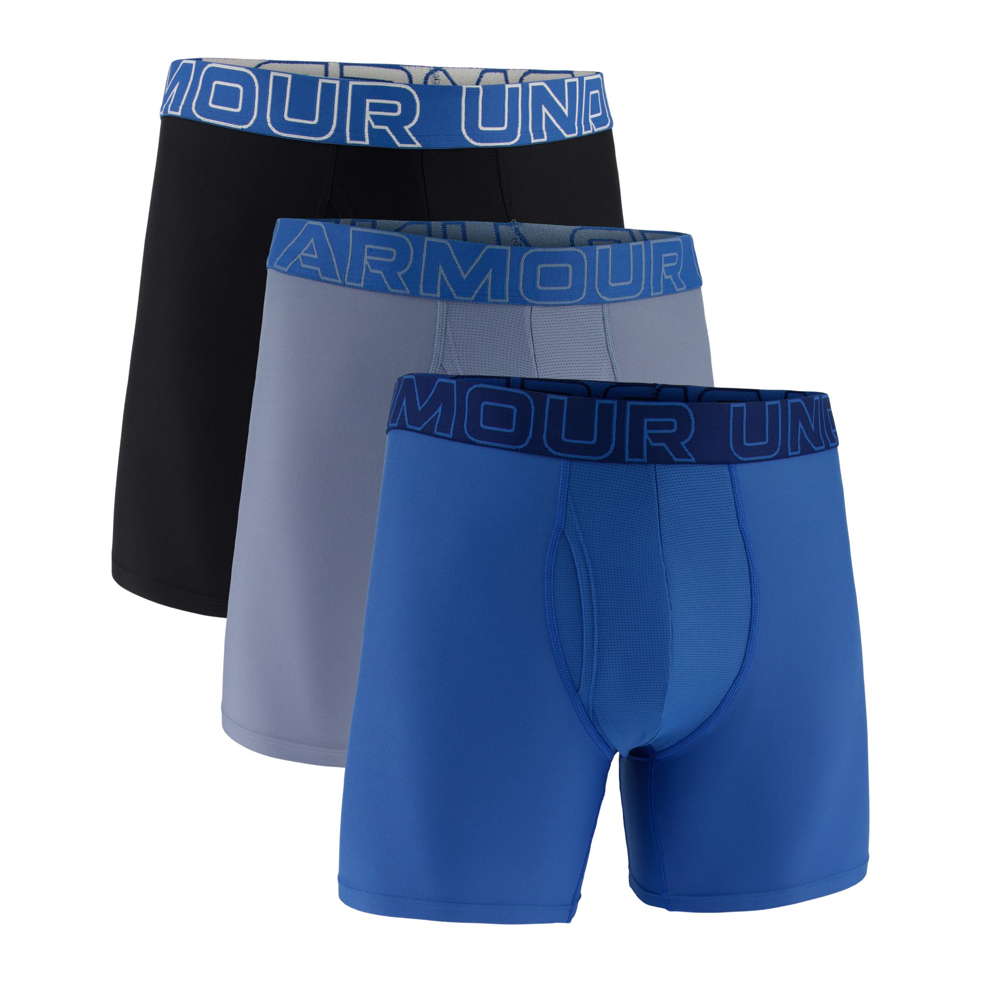 Under Armour Men's Performance Tech 6” Solid Boxer Briefs – 3 Pack