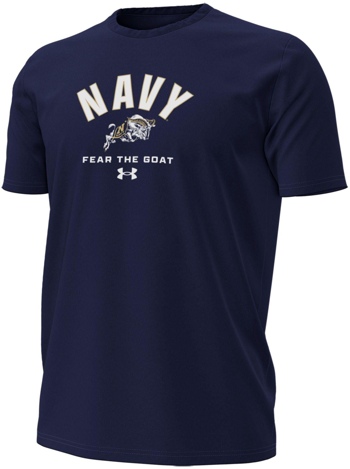 Under Armour Men's Navy Midshipmen Fear the Goat T-Shirt, XXL, Blue