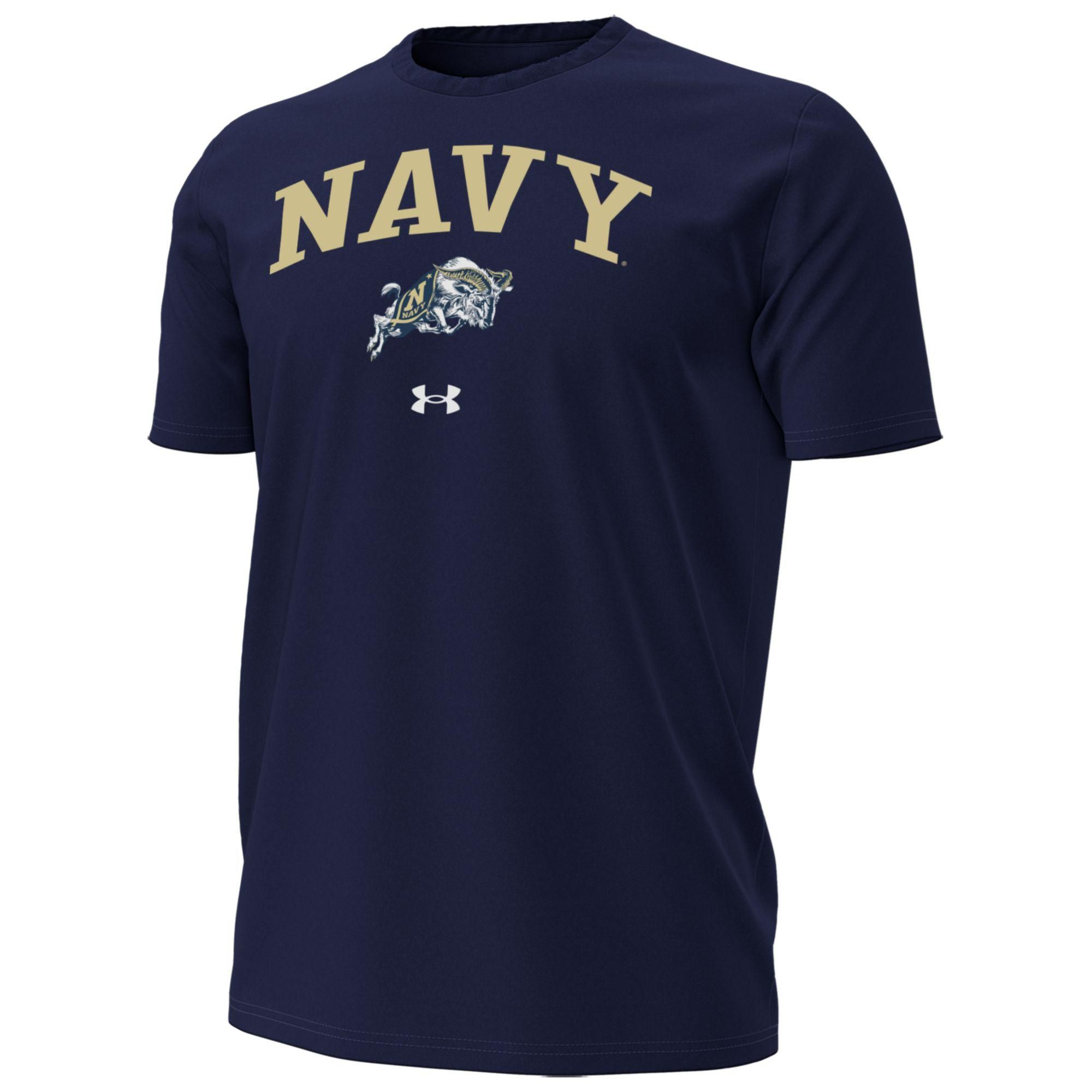 Under Armour Men's Navy Midshipmen Performance Cotton Blue T-Shirt