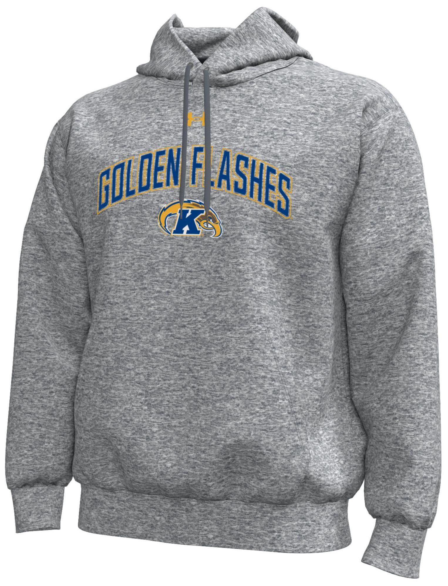 Under Armour Men's Kent State Golden Flashes Grey Icon Fleece Hoodie