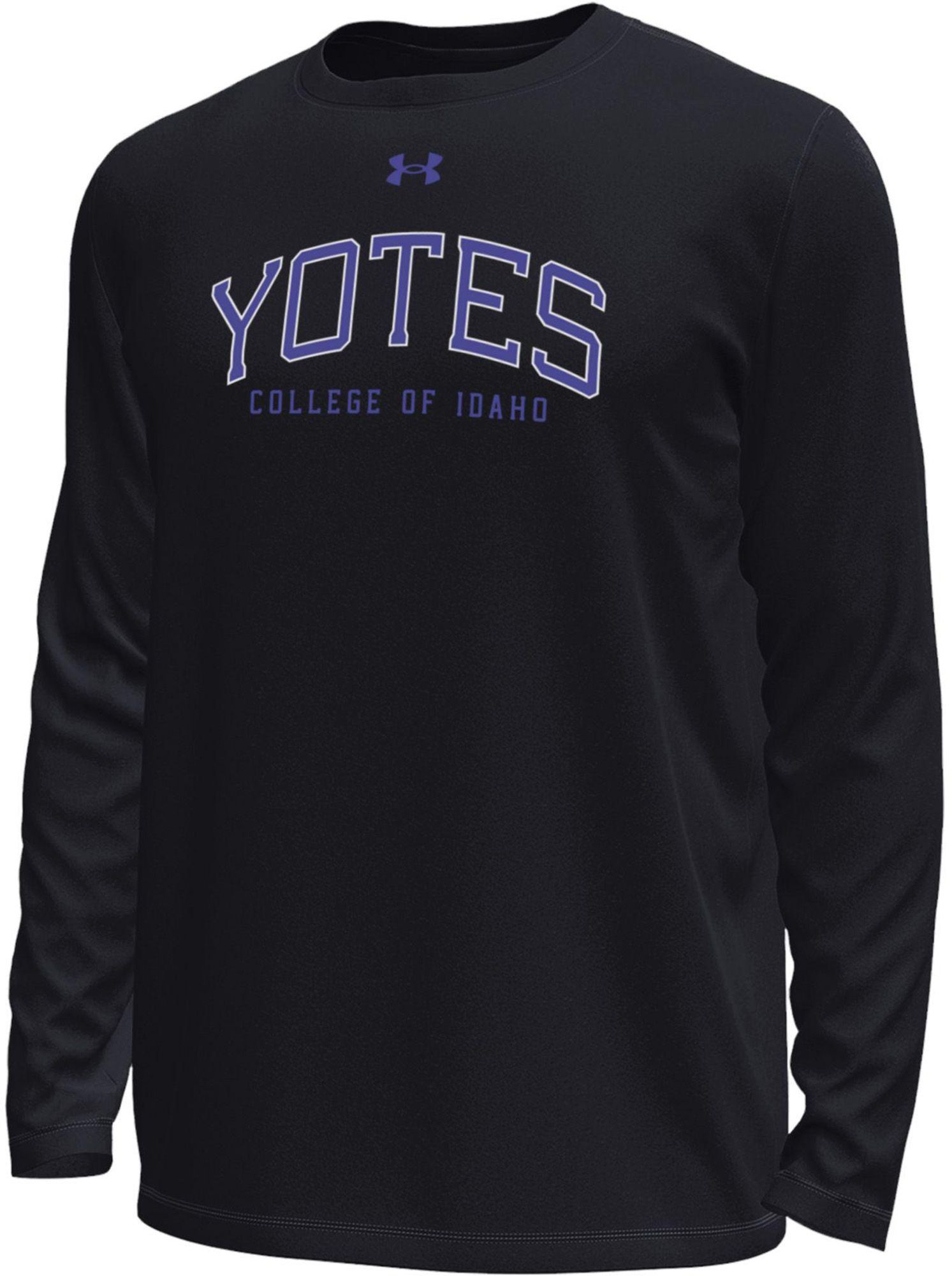 Under Armour Men's College of Idaho Yotes Black Tech Long Sleeve Shirt
