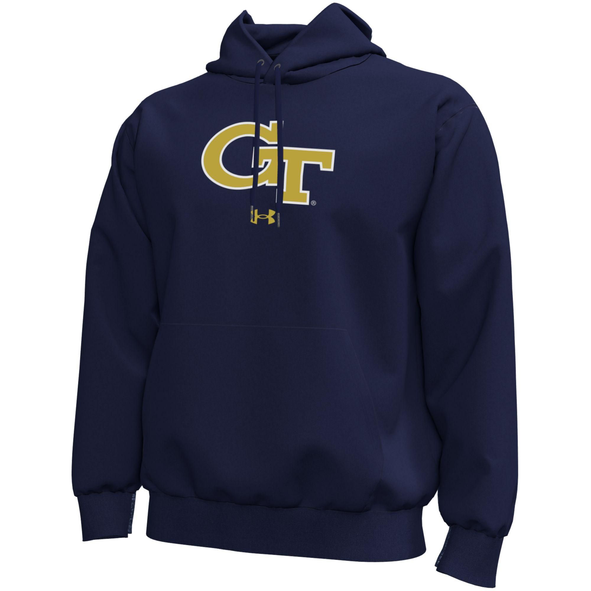 Under Armour Men's Georgia Tech Yellow Jackets Blue Icon Fleece Hoodie