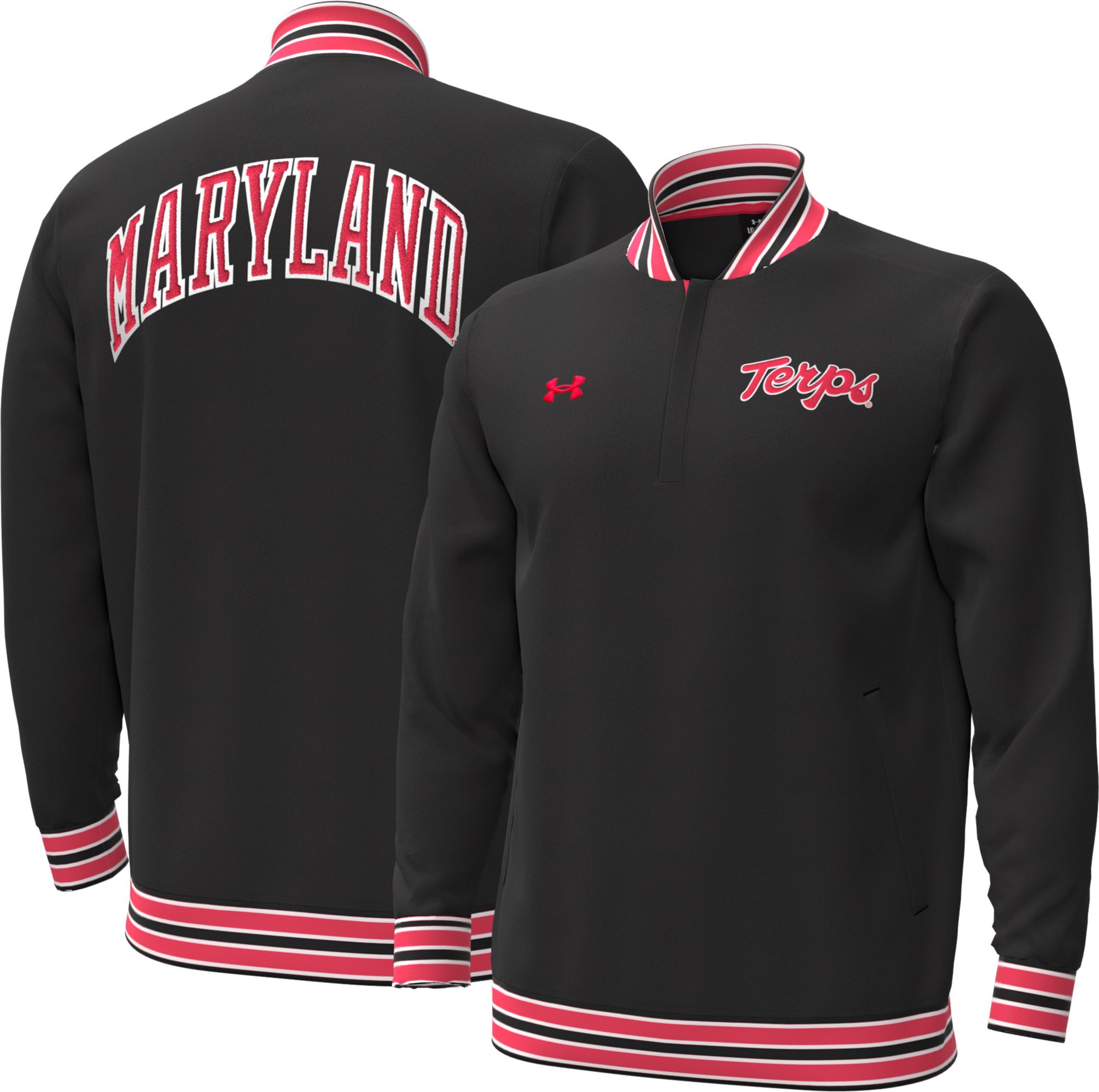 Under Armour Men's Maryland Terrapins Maryland Coach Locksley 1/4 Zip Pullover, XXL, Black