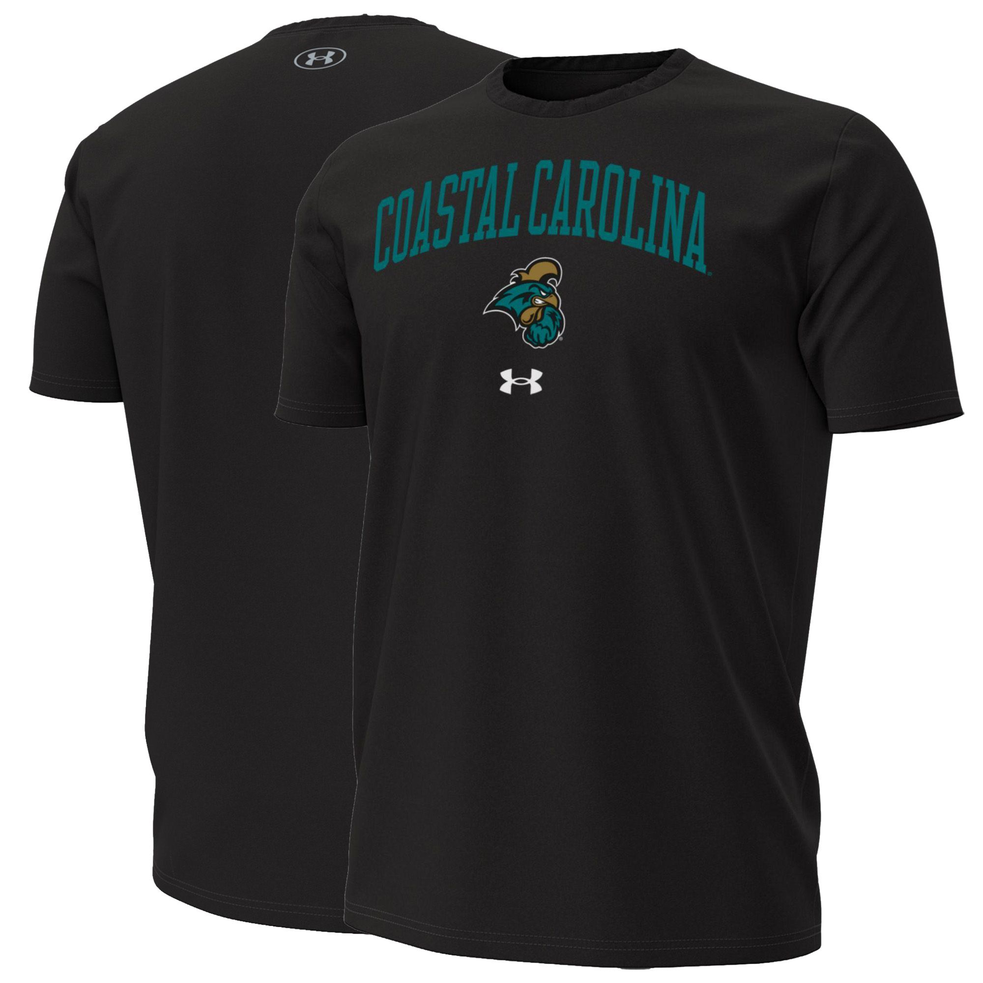 Under Armour Men's Coastal Carolina Chanticleers Performance Cotton Black T-Shirt
