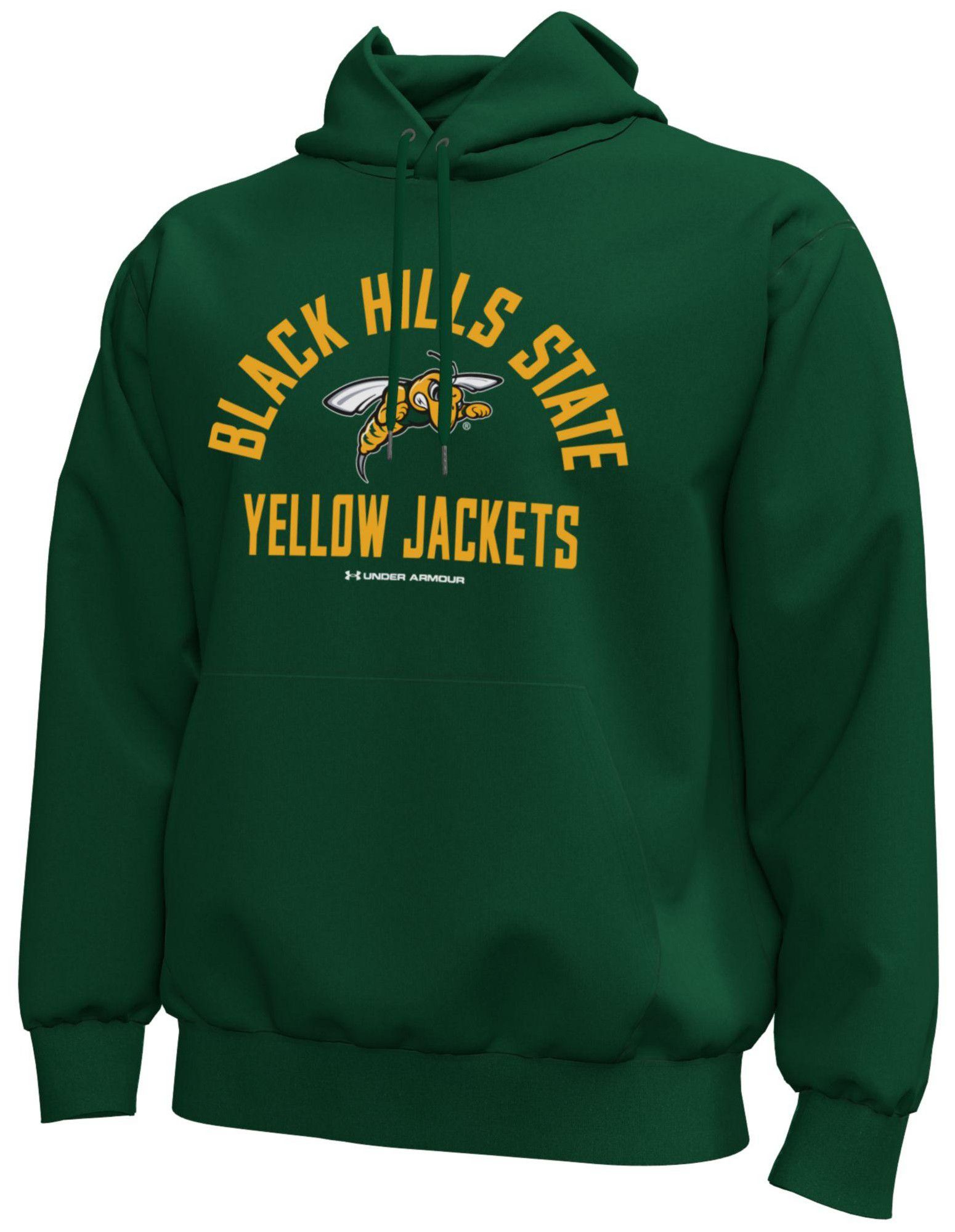 Under Armour Men's Black Hills State Yellow Jackets Green Icon Fleece Hoodie