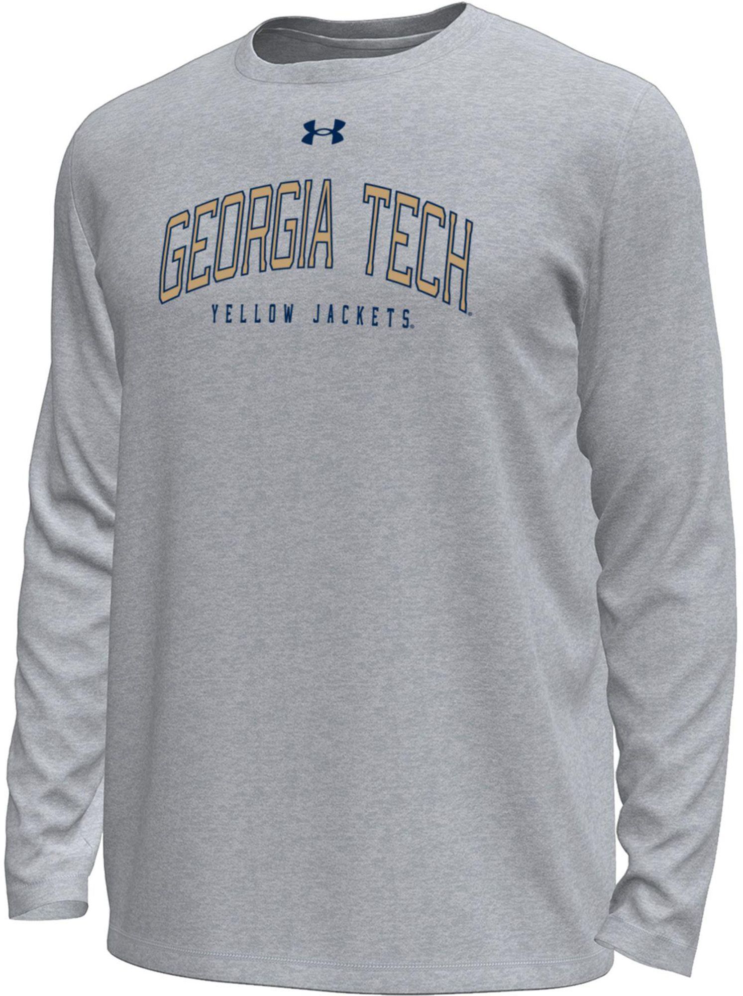 Under Armour Men's Georgia Tech Yellow Jackets Grey Sideline Tech Long Sleeve Shirt
