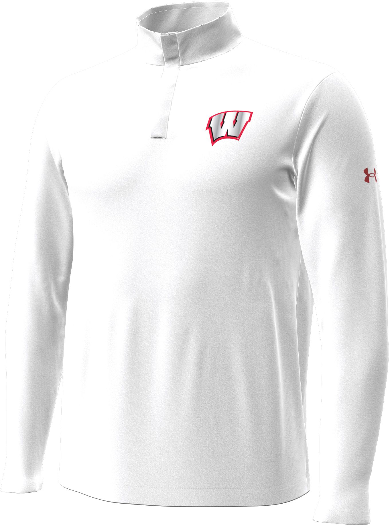 Under Armour Adult Wisconsin Badgers Lambeau Field Collection Playoff White 1/4 Zip Pullover