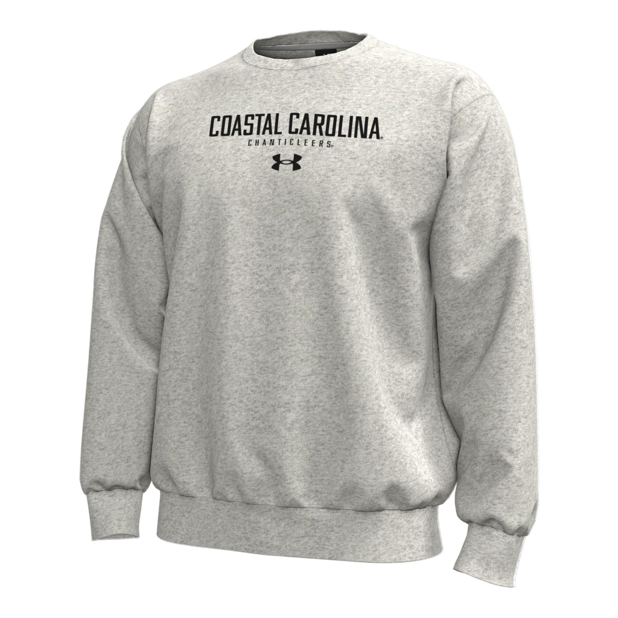 Under Armour Men's Coastal Carolina Chanticleers Grey Icon Fleece Crewneck Sweatshirt