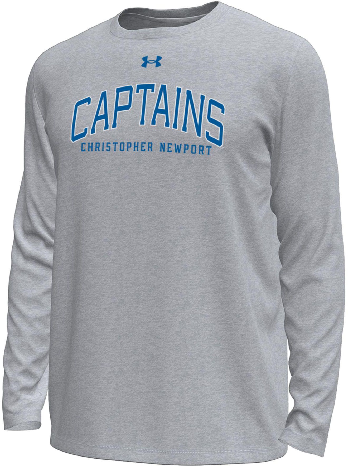 Under Armour Men's Christopher Newport Captains Grey Tech Long Sleeve Shirt