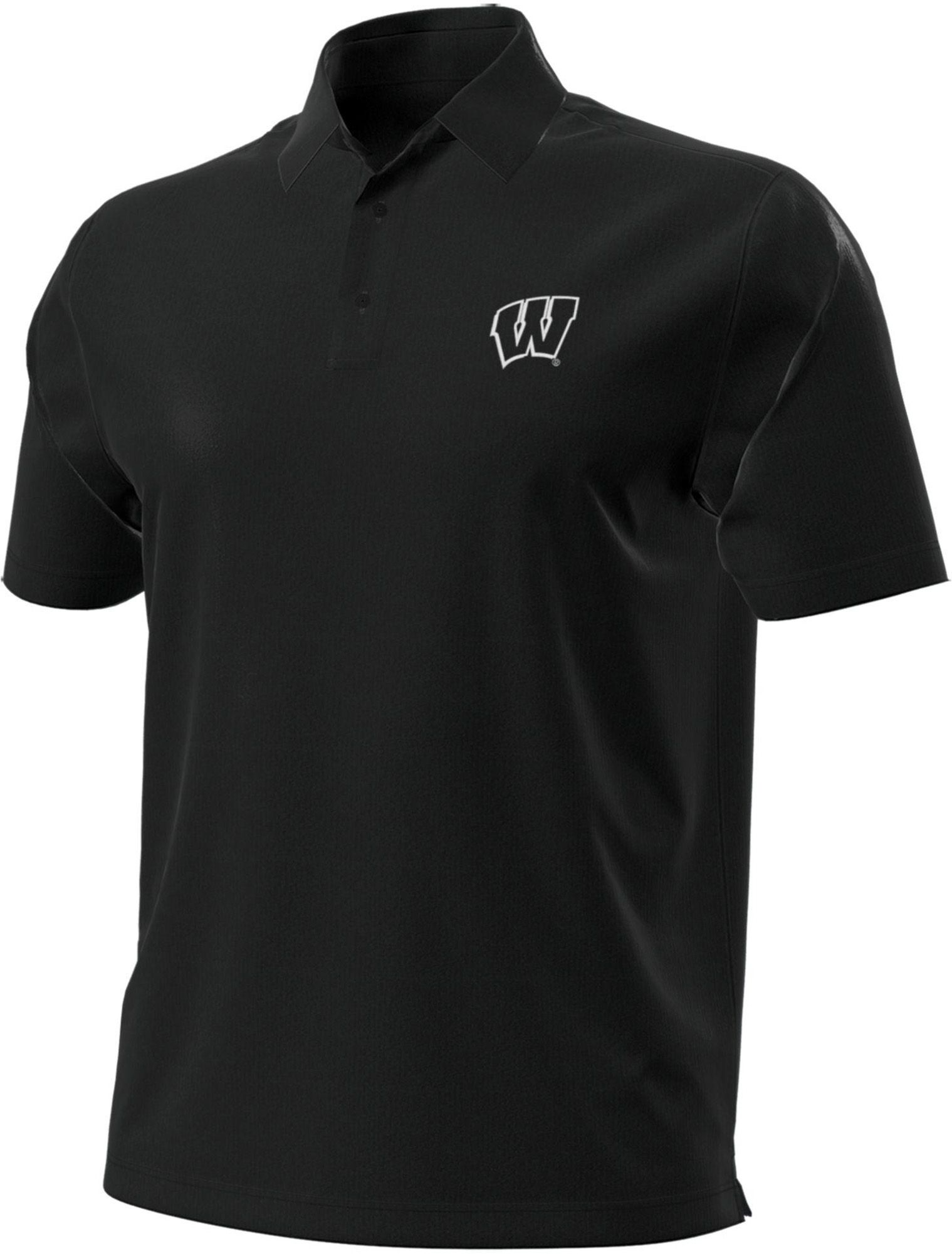 Under Armour Men's Wisconsin Badgers Black Aura Polo
