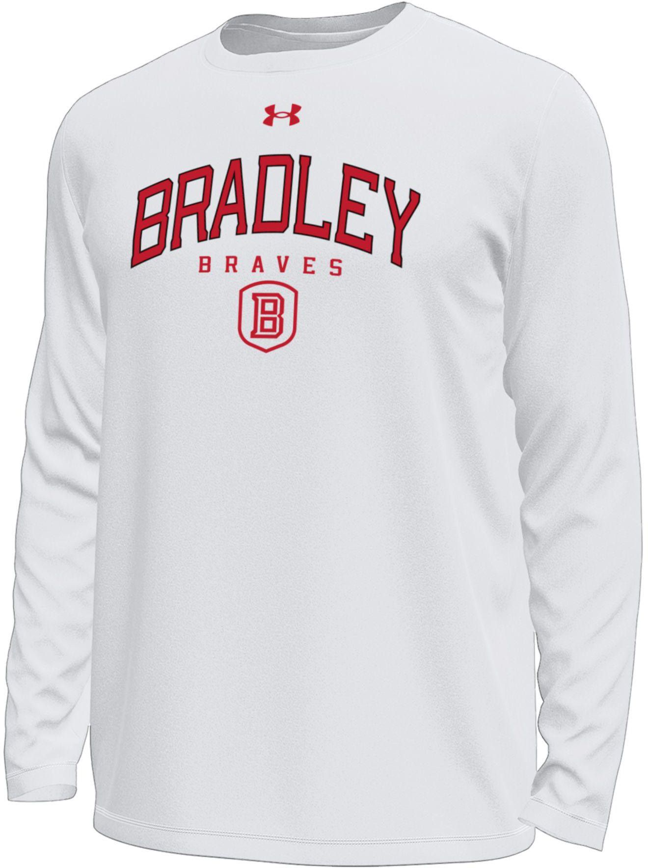 Under Armour Men's Bradley Braves White Tech Long Sleeve Shirt