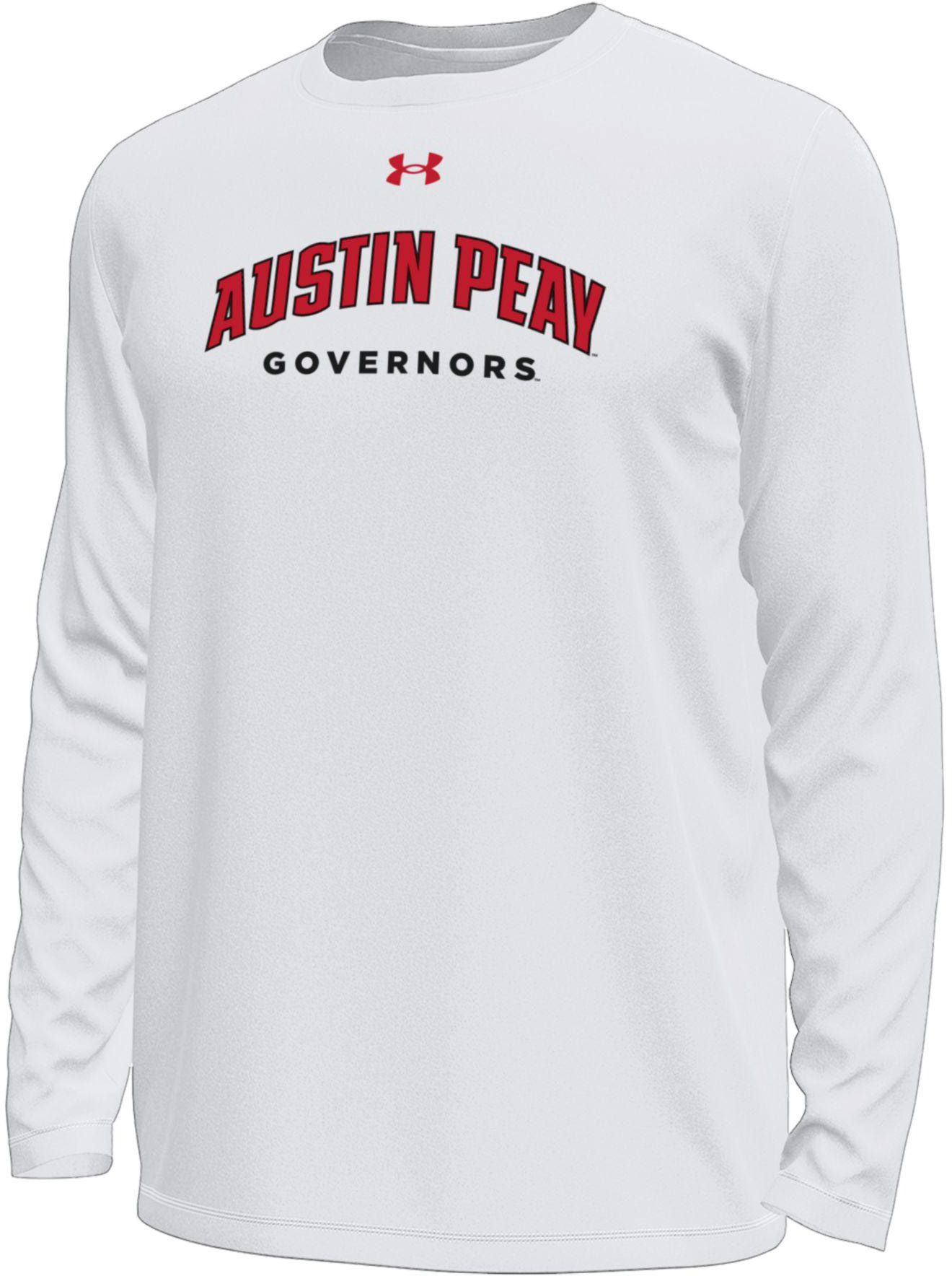 Under Armour Men's Austin Peay Governors White Tech Long Sleeve Shirt