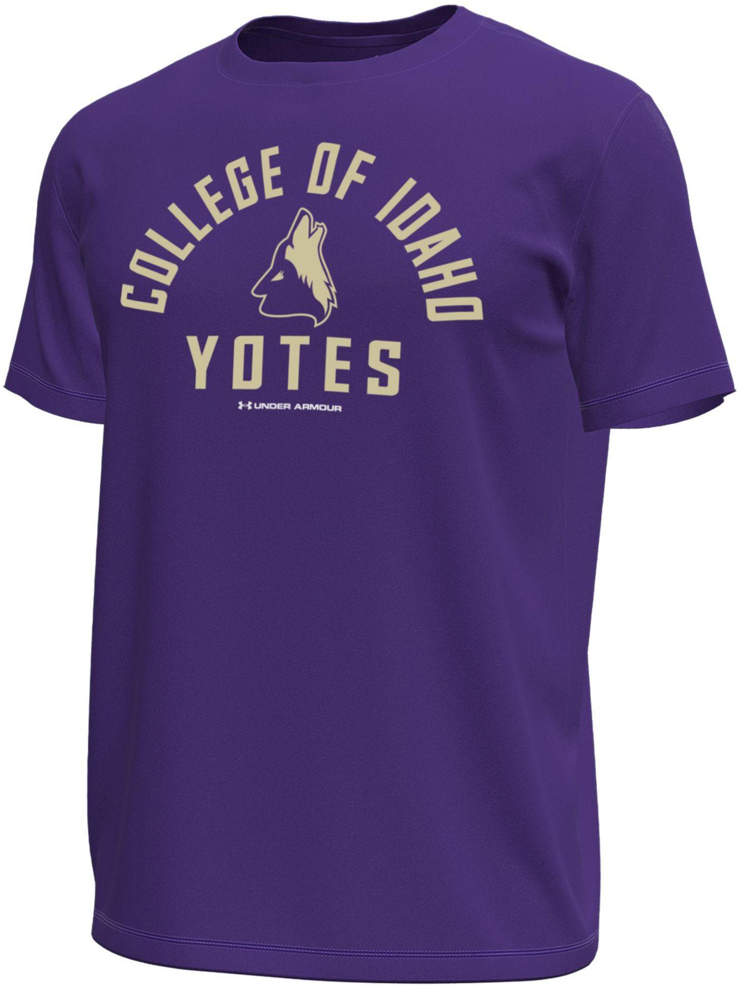 Under Armour Men's College of Idaho Yotes Purple Tech Stretch T-Shirt