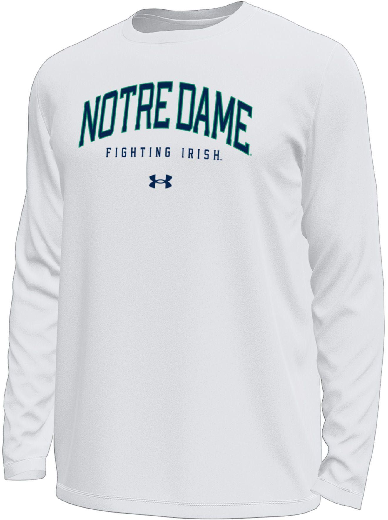 Under Armour Men's Notre Dame Fighting Irish White Tech Long Sleeve Shirt