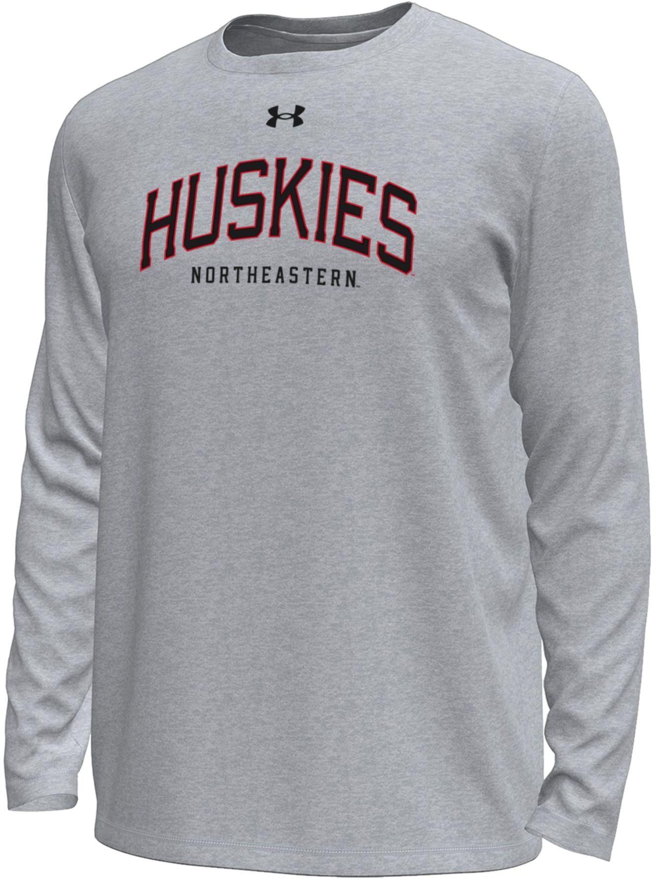 Under Armour Men's Northeastern Huskies Grey Tech Stretch T-Shirt