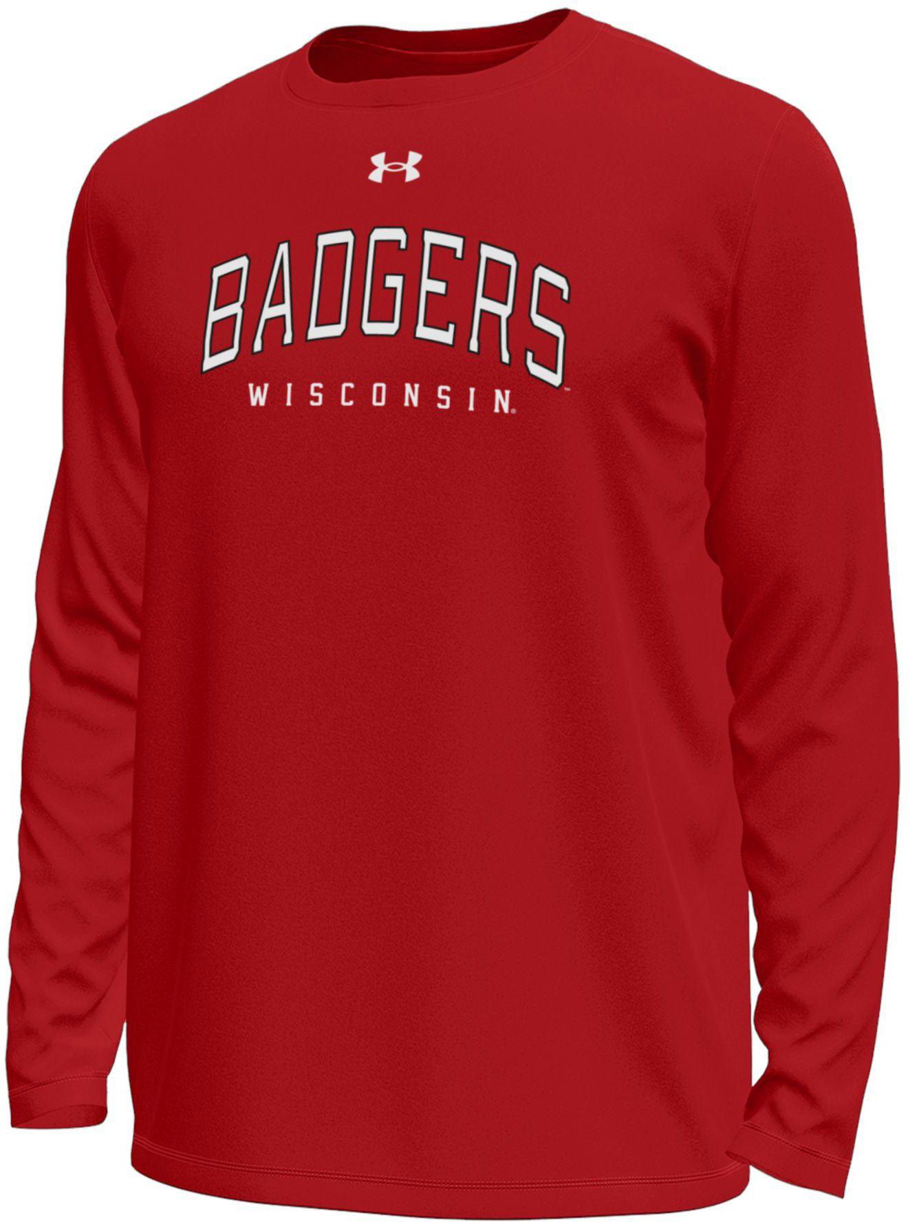 Under Armour Men's Wisconsin Badgers Red Tech Long Sleeve Shirt