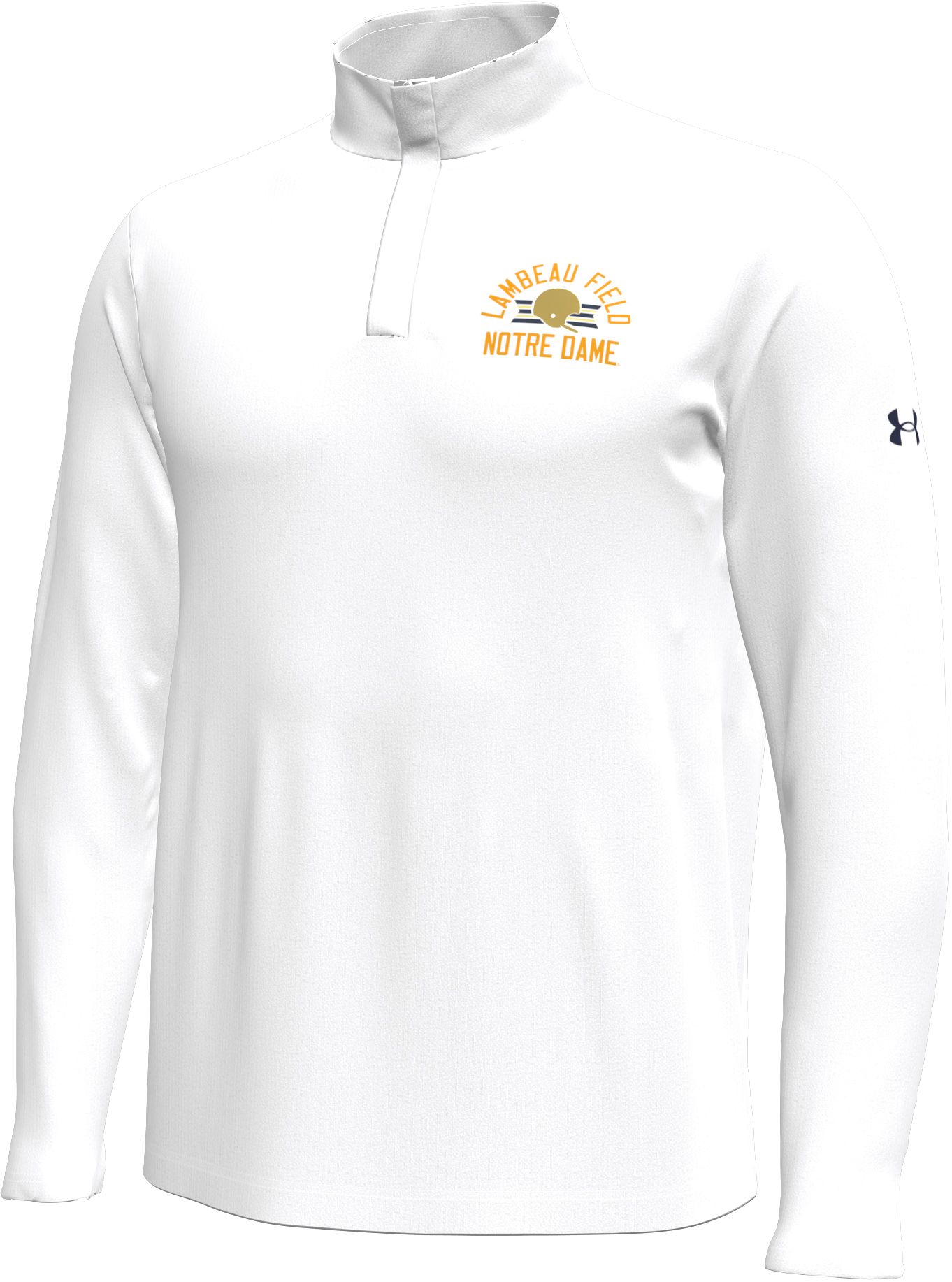 Under Armour Adult Notre Dame Fighting Irish Playoff Shamrock Series Collection White 1/4 Zip Pullover
