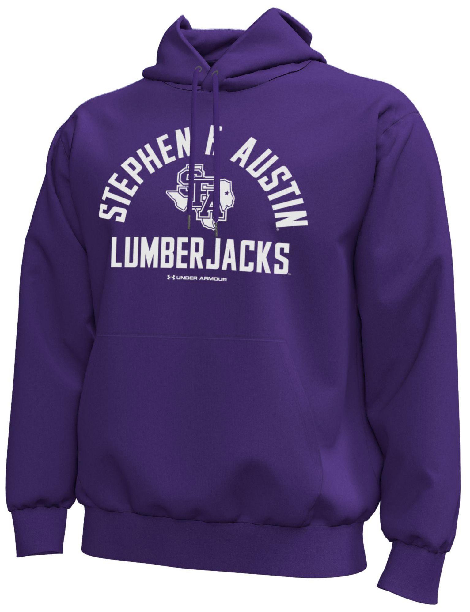 Under Armour Men's Stephen F. Austin Lumberjacks Purple Icon Fleece Hoodie, XL