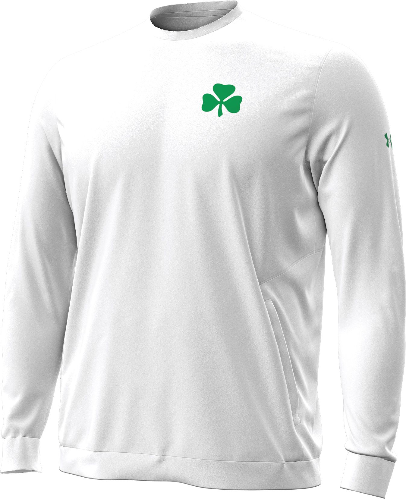 Under Armour Men's Notre Dame Fighting Irish White Shamrock Crewneck Sweatshirt