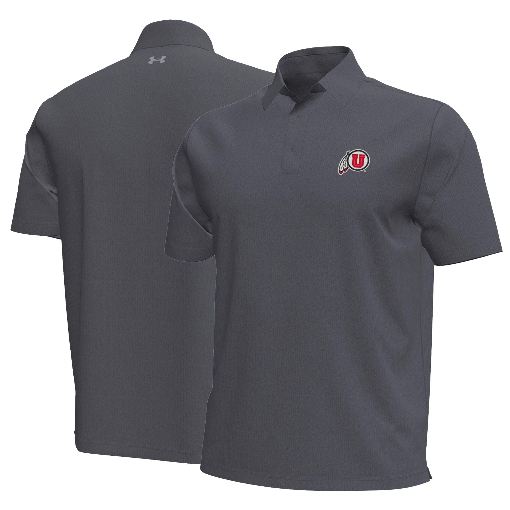 Under Armour Men's Utah Utes Grey Aura Solid Polo