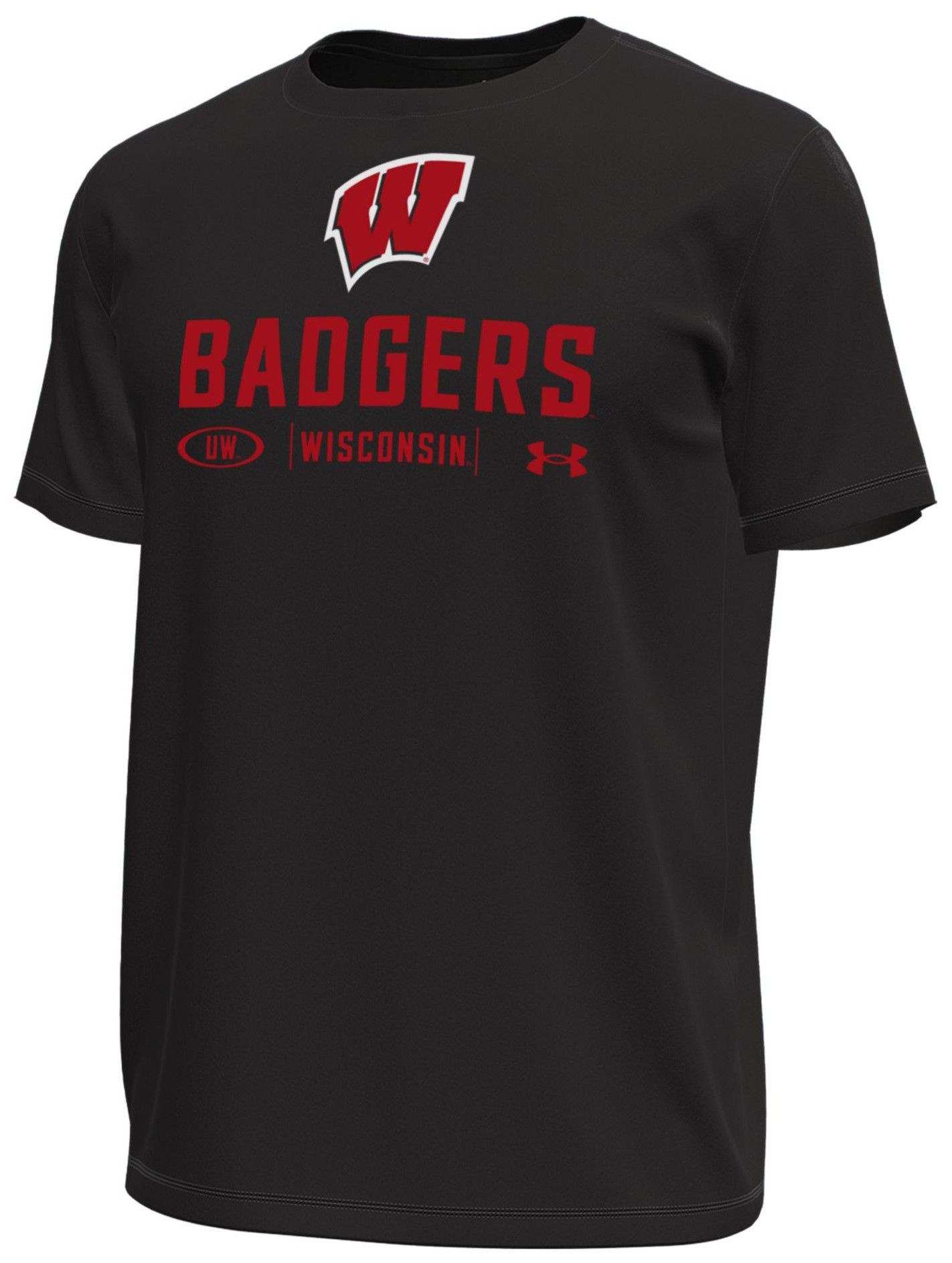 Under Armour Men's Wisconsin Badgers Black Tech Stretch T-Shirt