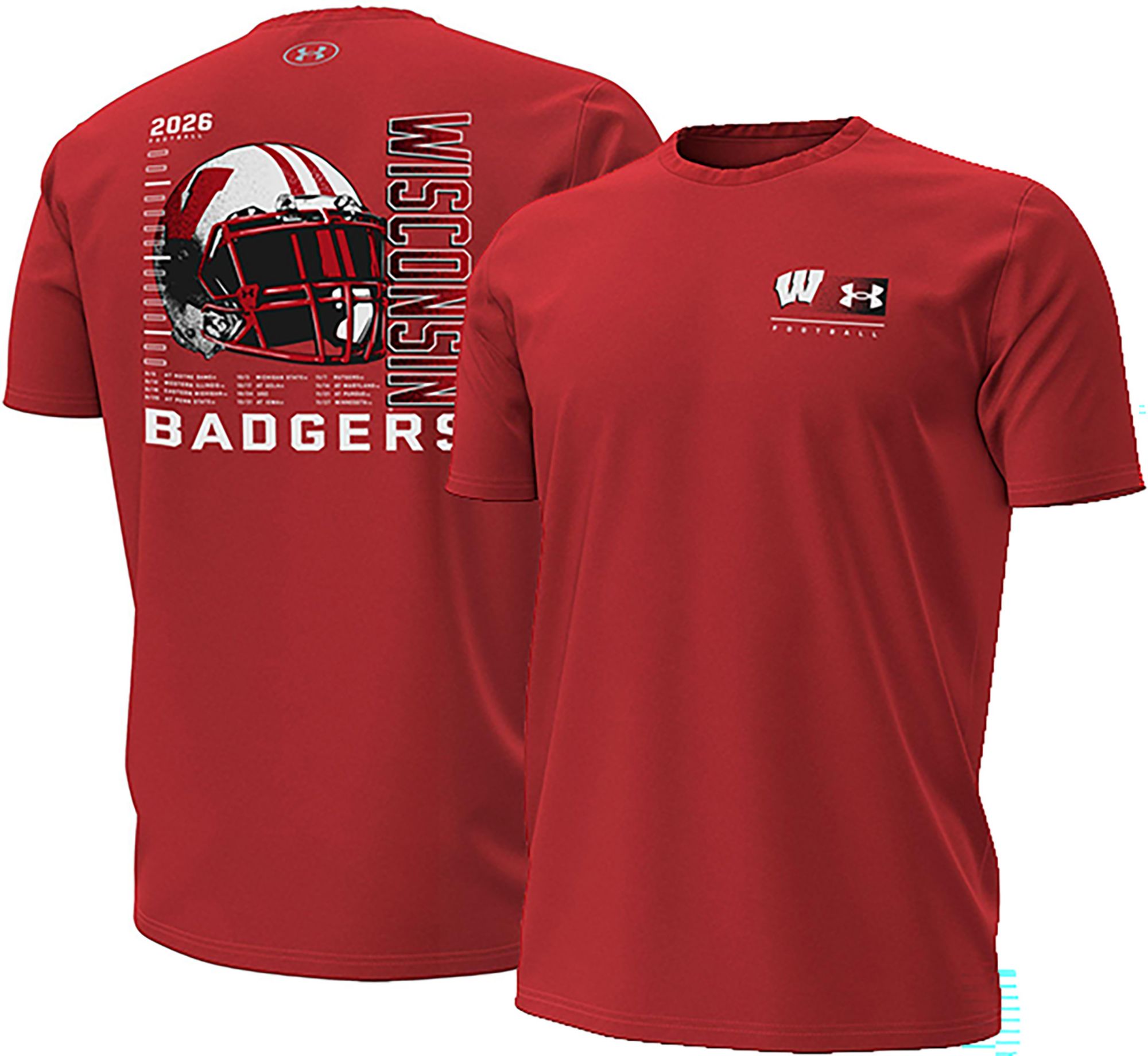 Under Armour Men's Wisconsin Badgers Red Schedule T-Shirt