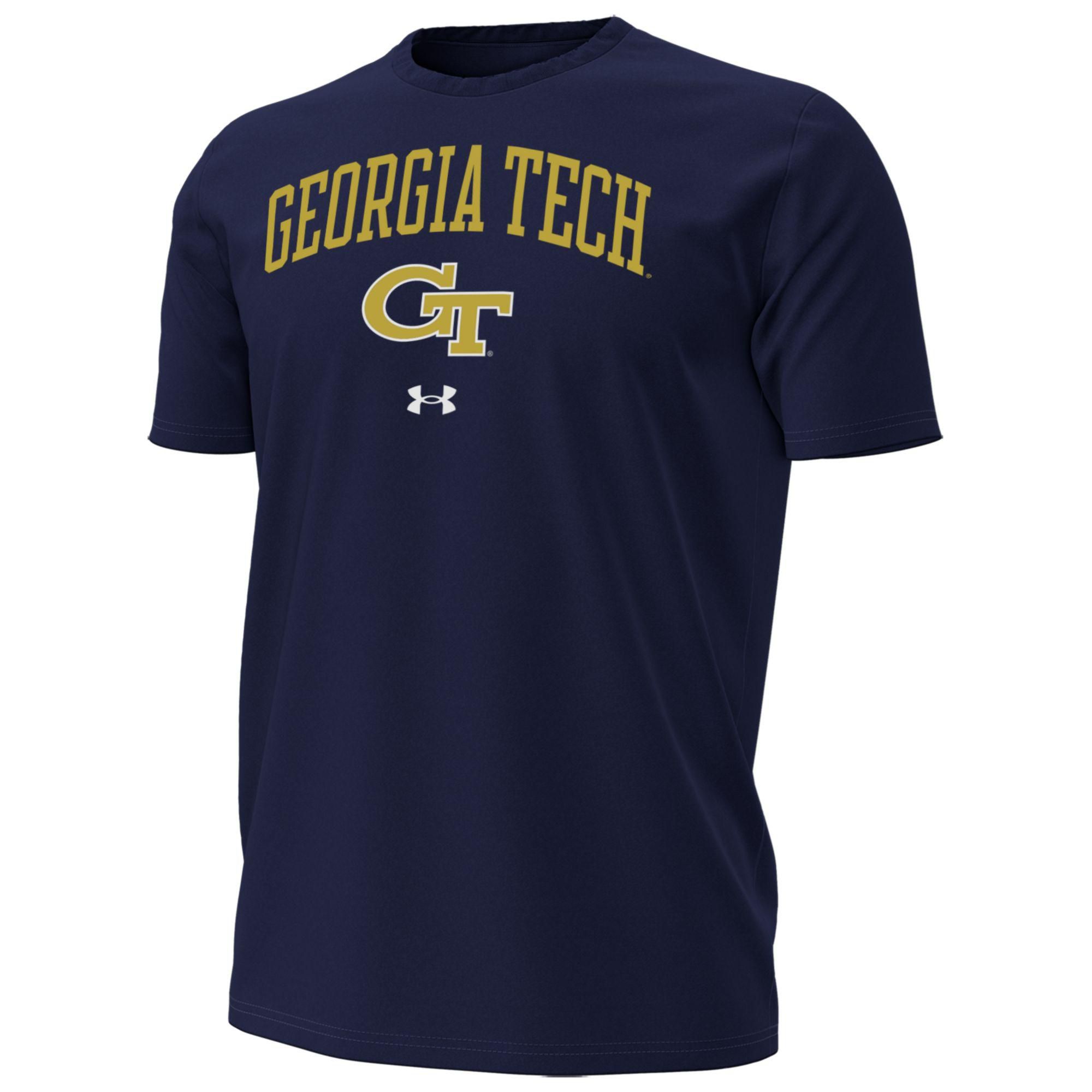 Under Armour Men's Georgia Tech Yellow Jackets Performance Cotton Blue T-Shirt