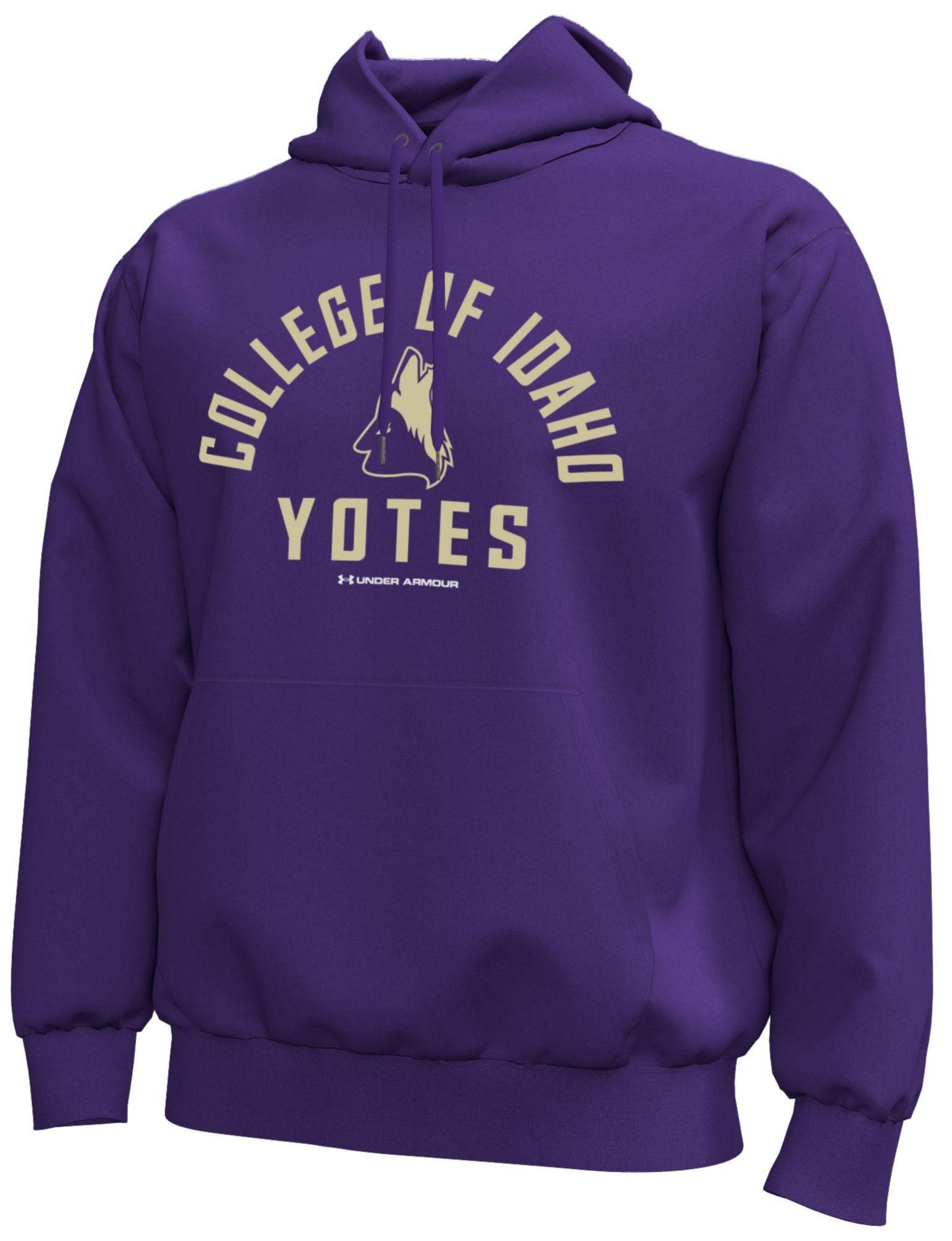 Under Armour Men's College of Idaho Yotes Purple Icon Fleece Hoodie
