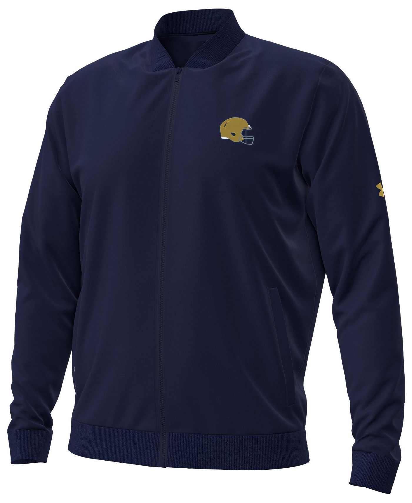 Under Armour Men's Notre Dame Fighting Irish Navy Coach Freeman Bomber Jacket