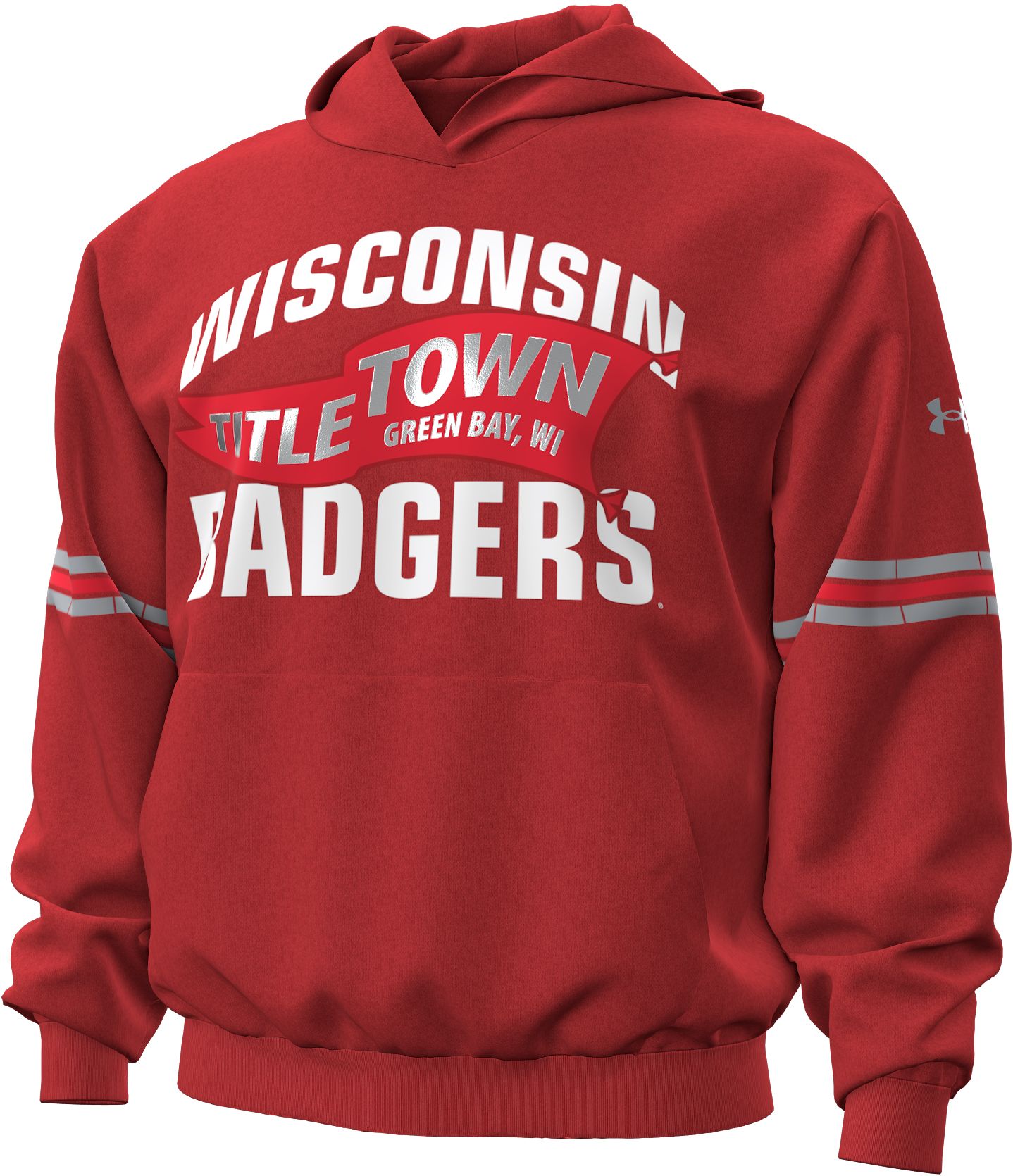 Under Armour Adult Wisconsin Badgers Lambeau&nbsp;Field Collection Icon Taped Red Pullover Hoodie