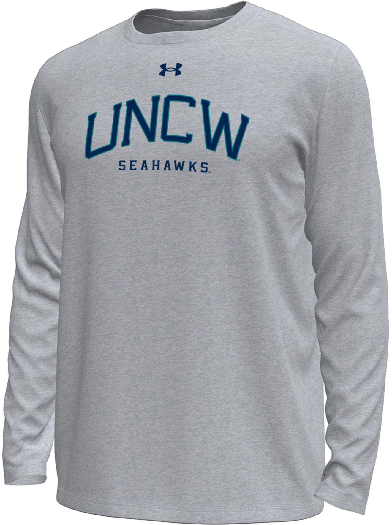 Under Armour Men's UNC-Wilmington Seahawks Grey Tech Long Sleeve Shirt