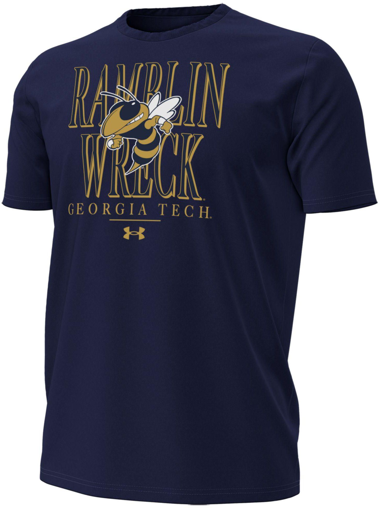 Under Armour Men's Georgia Tech Yellow Jackets Navy Ramblin' T-Shirt, XXL, Blue