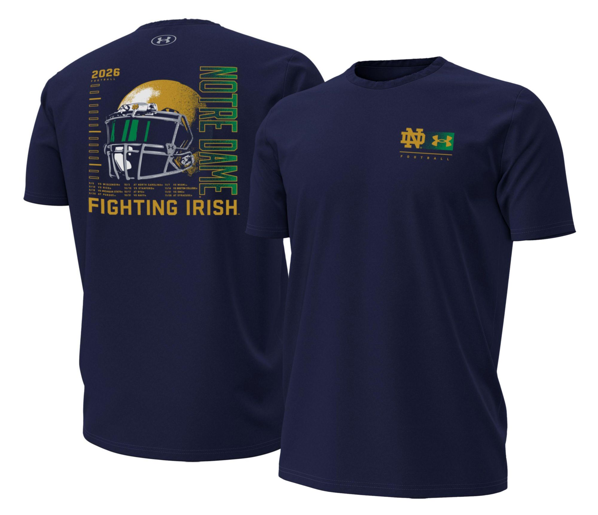 Under Armour Men's Notre Dame Fighting Irish Navy Schedule T-Shirt