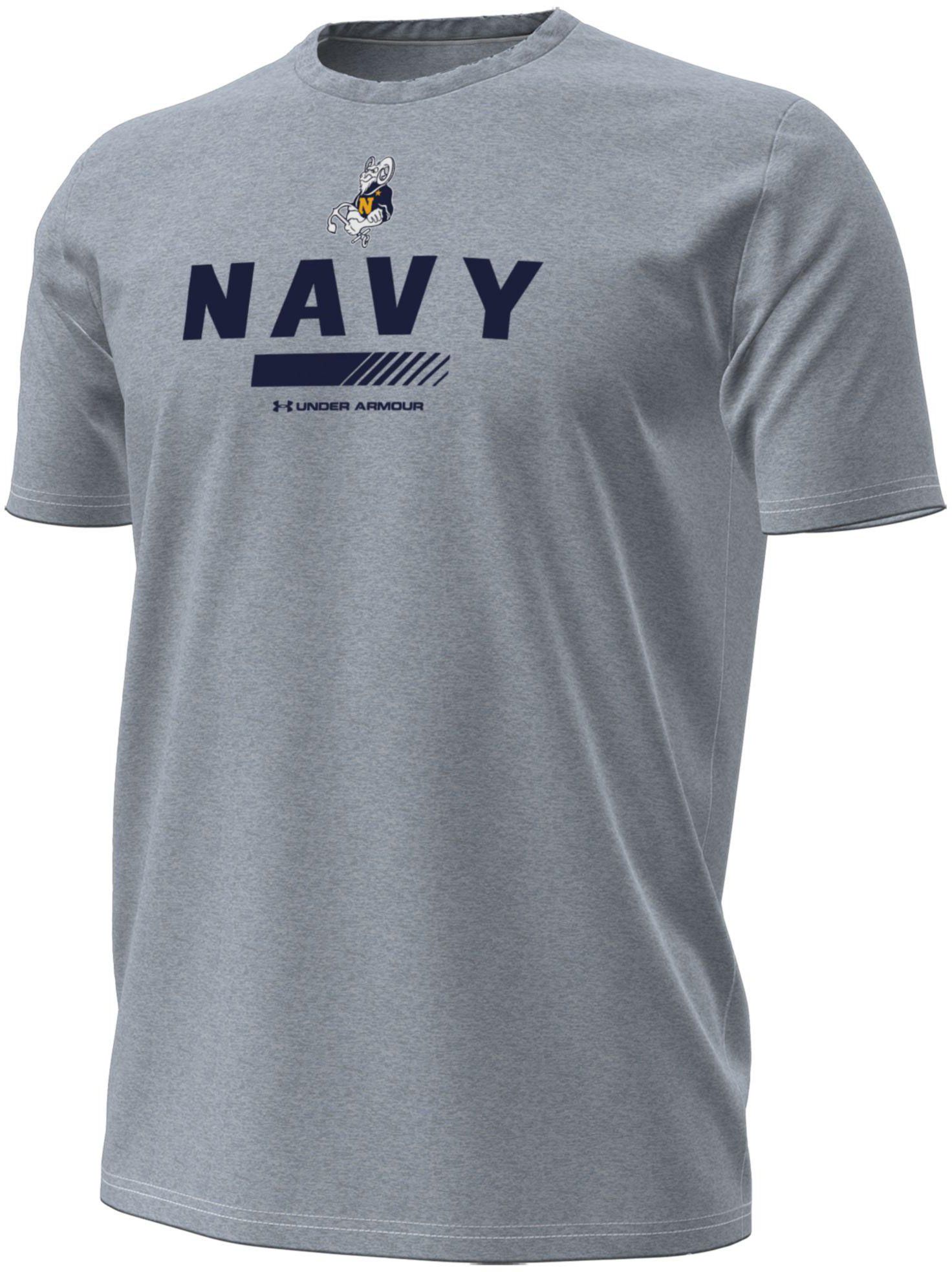 Under Armour Men's Navy Midshipmen Wordmark Cotton T-Shirt