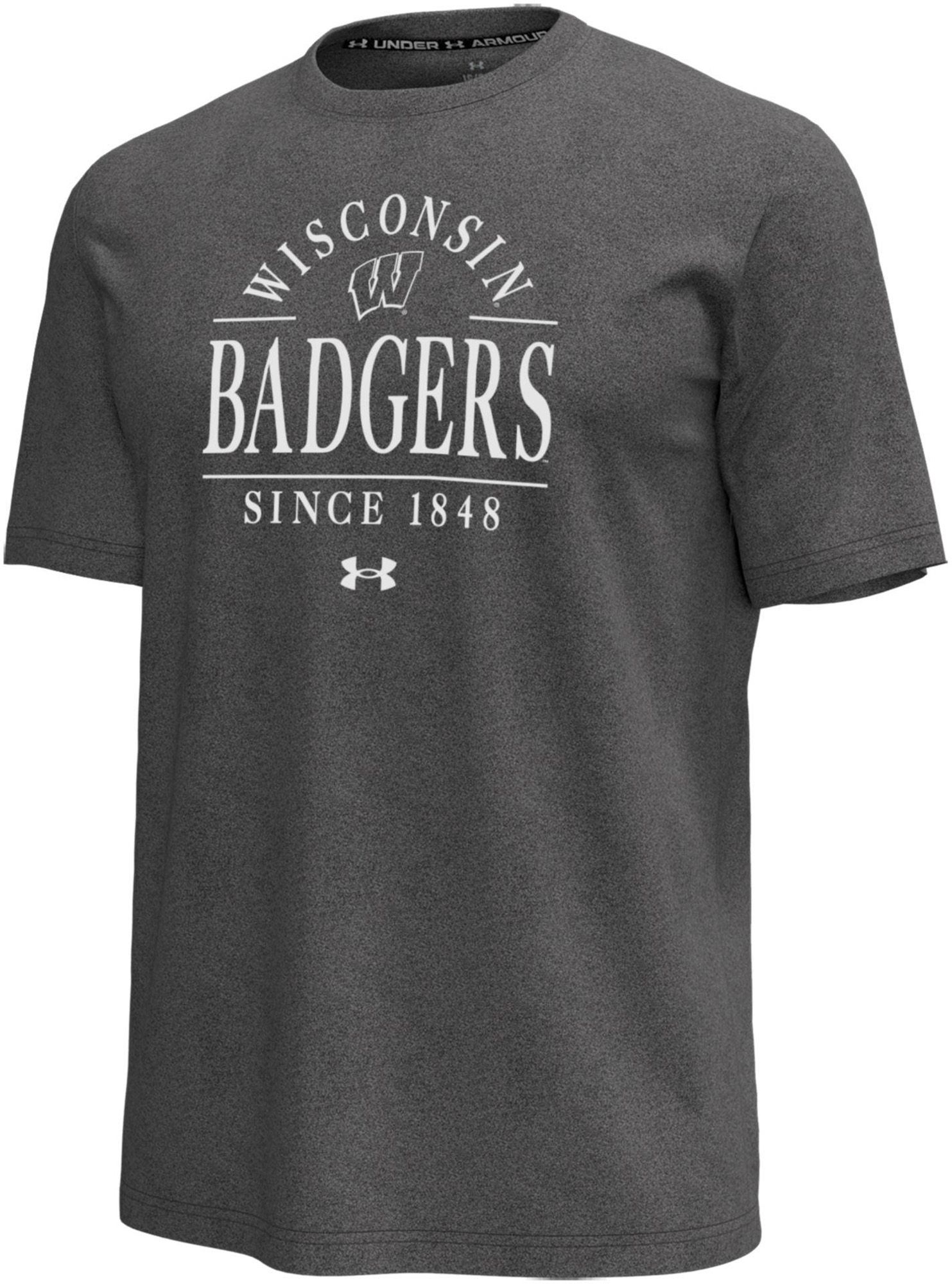 Under Armour Men's Wisconsin Badgers Black Icon T-Shirt