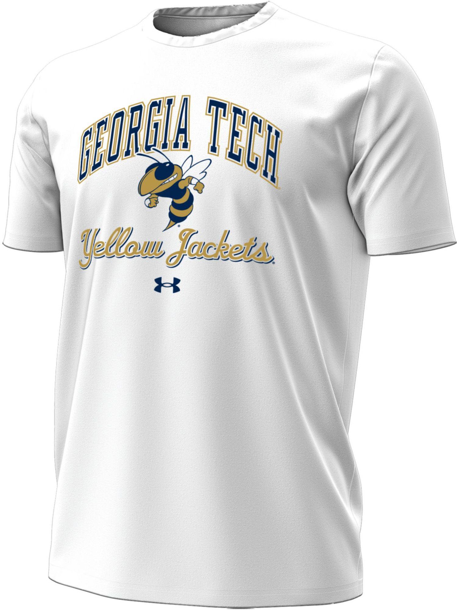 Under Armour Men's Georgia Tech Yellow Jackets White Arch Mascot Sideline T-Shirt