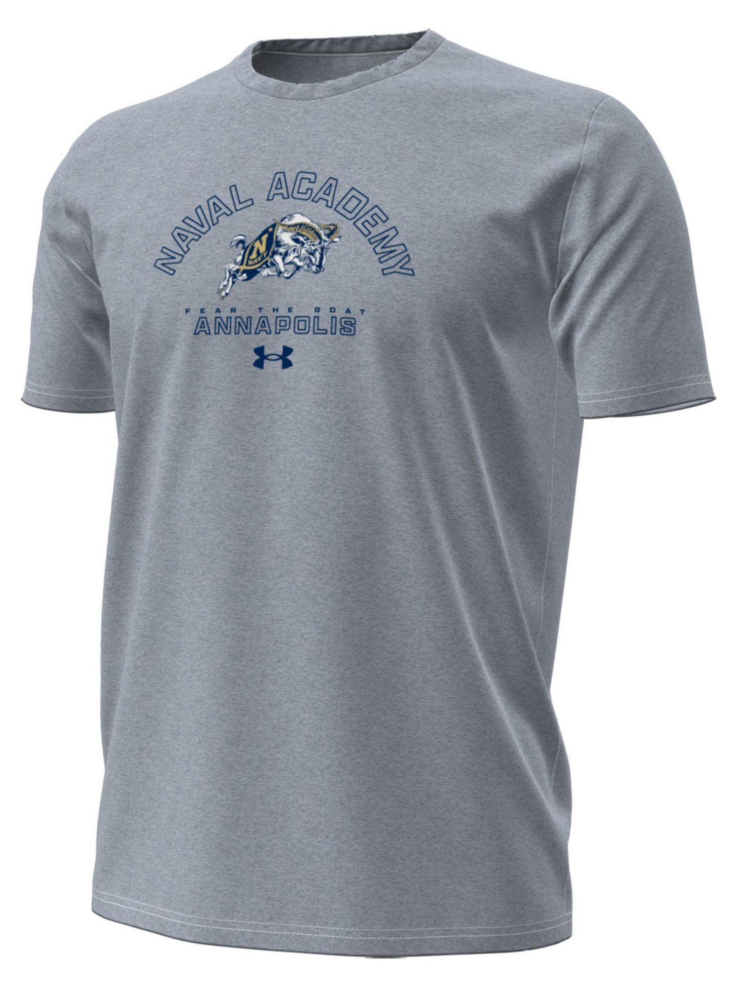 Under Armour Men's Navy Midshipmen Grey Arch Cotton T-Shirt