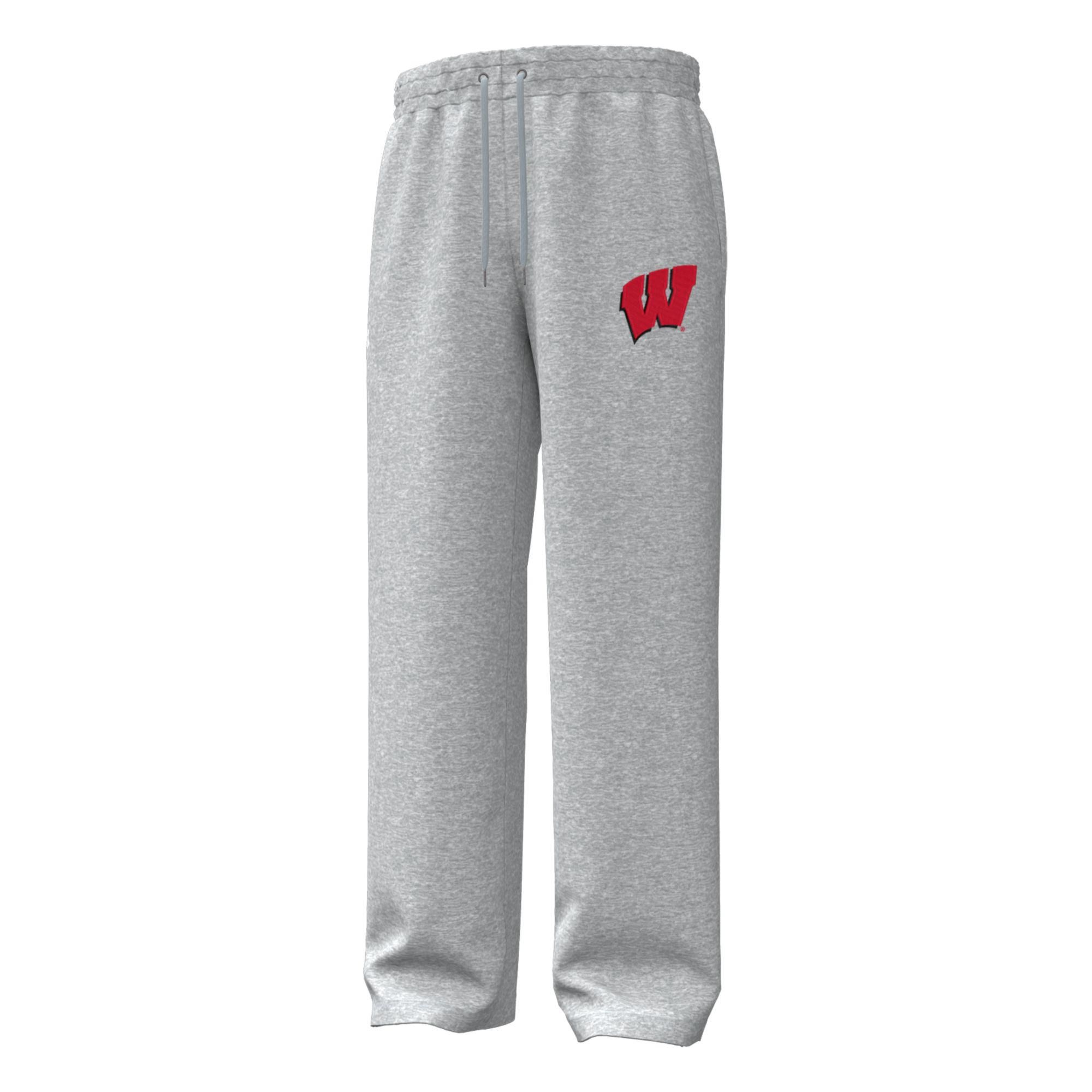 Under Armour Men's Wisconsin Badgers Grey Icon Fleece Pants